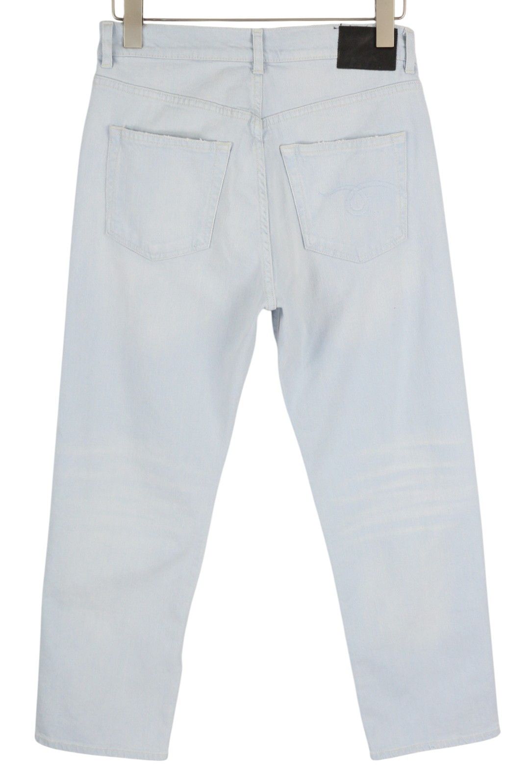 R13 ROMEO 28 Washed Blue Stretch Cropped Zip Fly Jeans 84458 Size 28" / US 6 / IT 42 - 3 Thumbnail