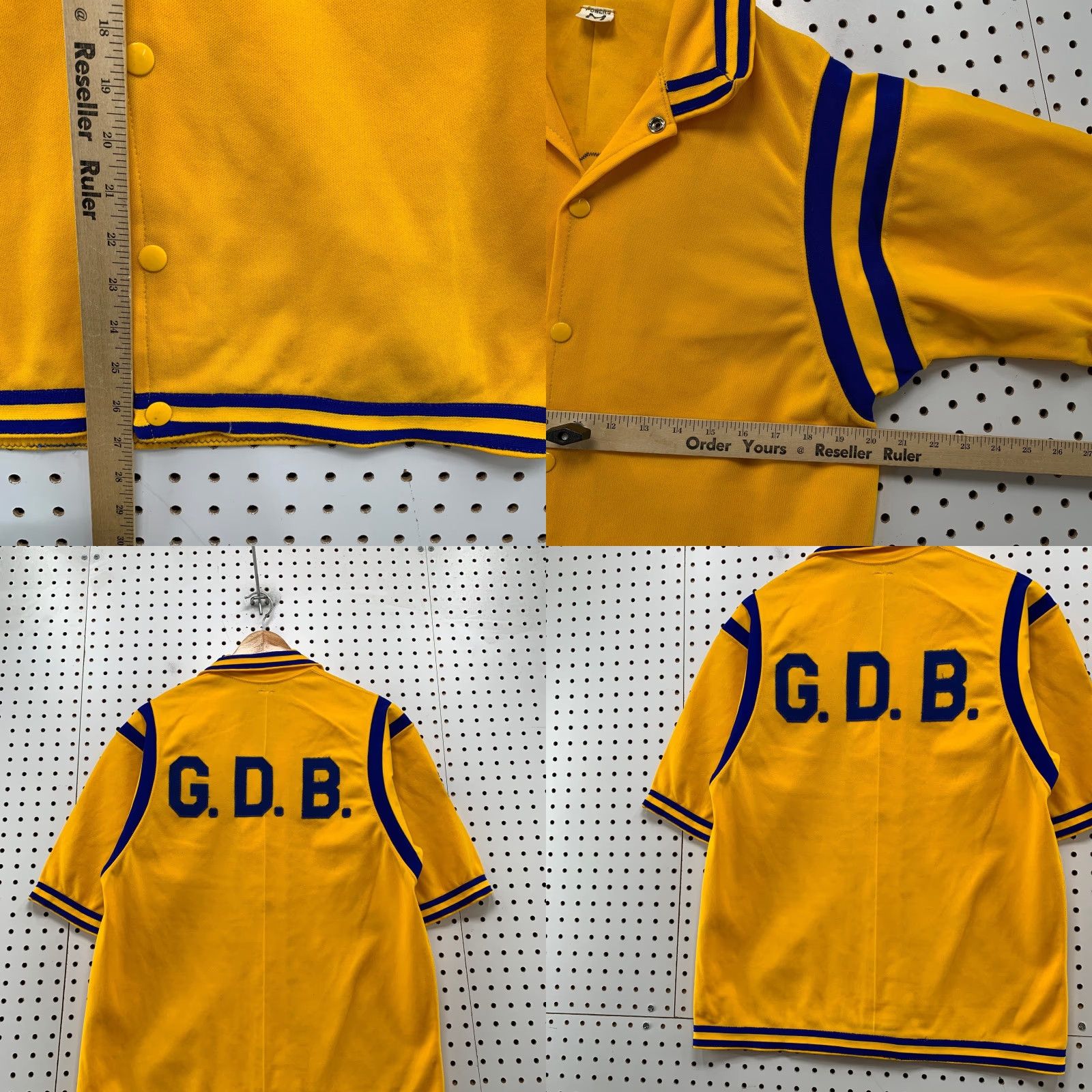Vintage VINTAGE Powers Snap Shirt Mens M Yellow Basketball Warmup Jersey Size US M / EU 48-50 / 2 - 9 Thumbnail