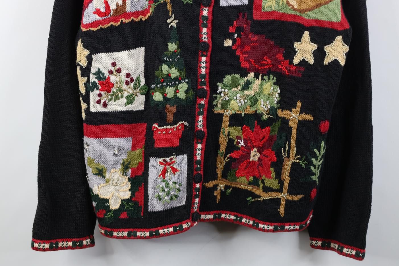 Vintage Vintage 90s Streetwear Flower Bird Christmas Sweater Size L / US 10 / IT 46 - 3 Thumbnail