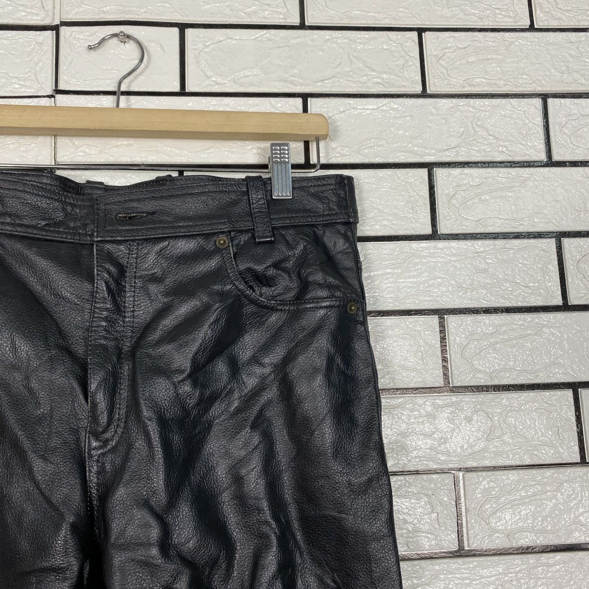 Japanese Brand Vintage Racing Genuine Leather Pants 501 Issey Miyake Size US 30 / EU 46 - 7 Thumbnail