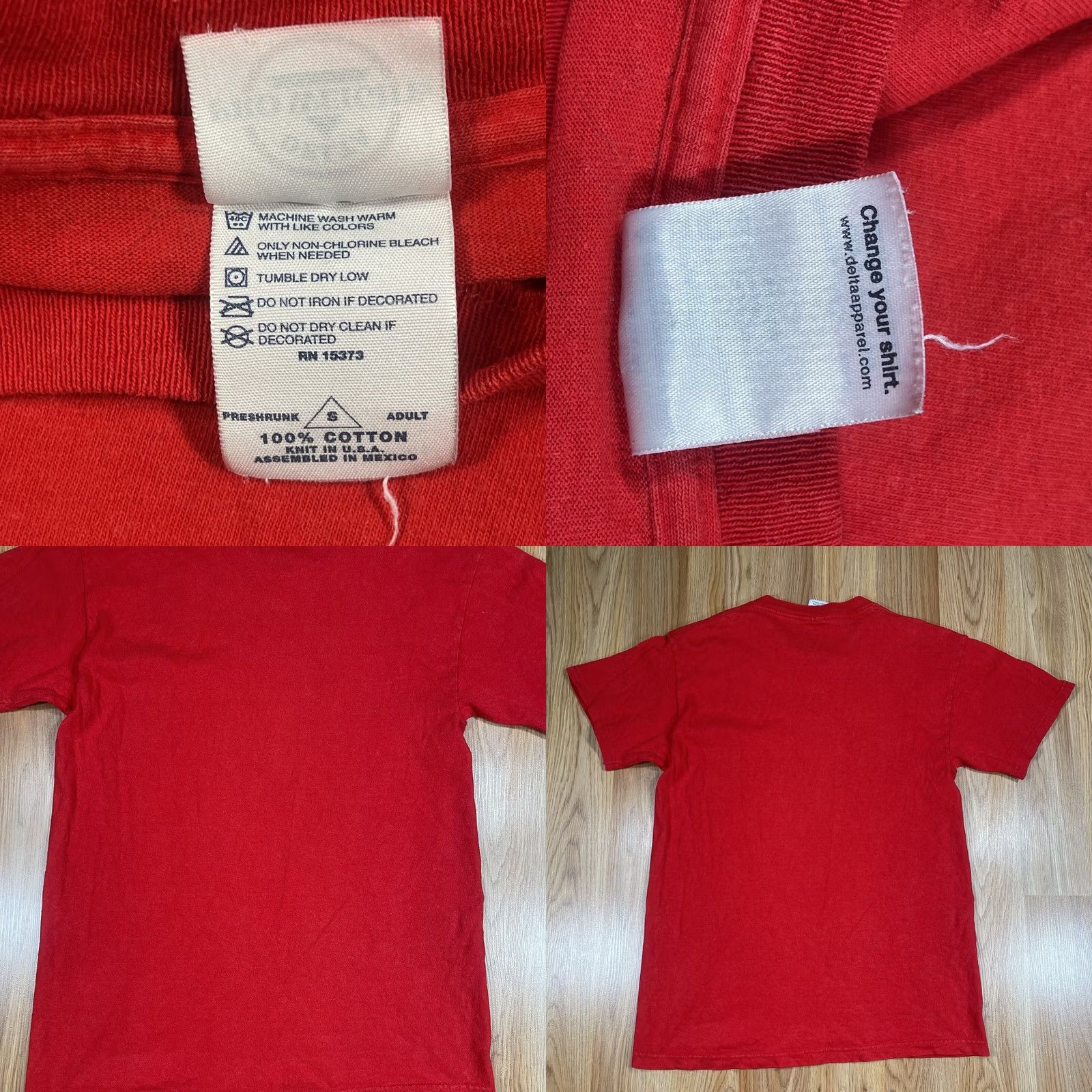 Delta Delta Pro Weight T-Shirt Mens S Small Red Daisies Short Sleeve Cotton Graphics Size US S / EU 44-46 / 1 - 8 Thumbnail