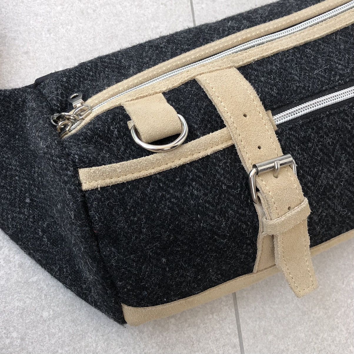 Boycott Boycott x Harris Tweed Mix Leather Wool Cross Body Bag Size ONE SIZE - 6 Thumbnail