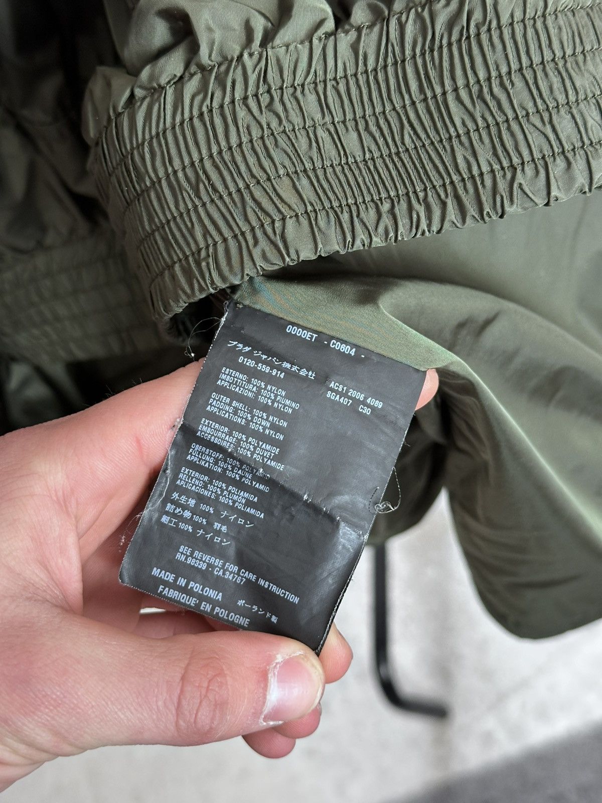 Prada Prada Sport SGA407 Down Puffer Jacket Olive Green Size 52/L Size US L / EU 52-54 / 3 - 8 Thumbnail