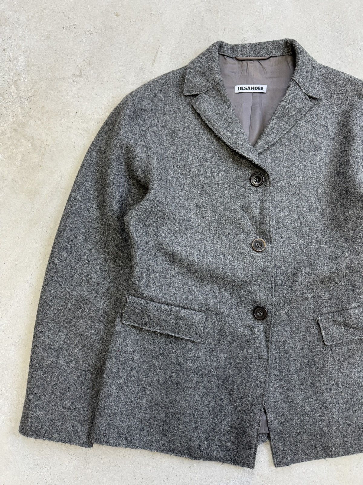 Jil Sander Jil Sander Blazer Fleece Wool Grey Size 40S - 4 Thumbnail