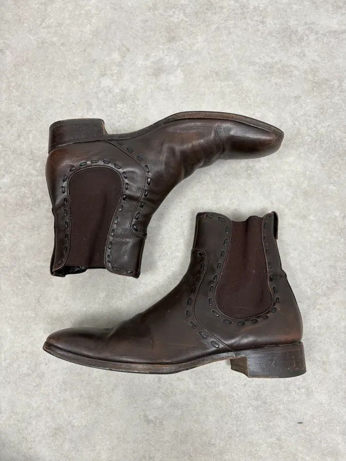 Yves Saint Laurent 2000s Yves Saint Laurent Brown Leather Boots Size US 8 / EU 41 - 4 Thumbnail