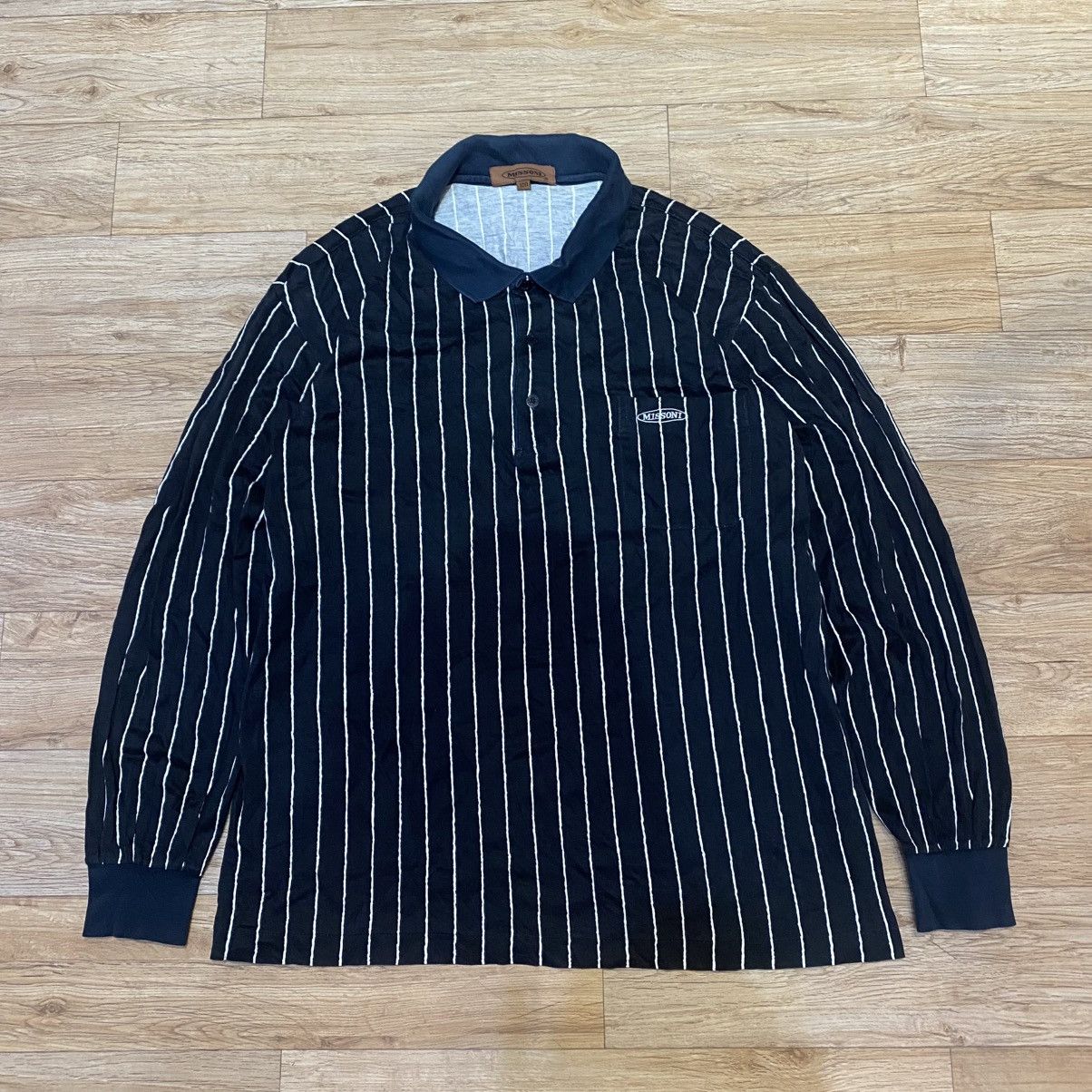 Missoni 2000s Missoni Stripe Polo LS T-Shirt Size US L / EU 52-54 / 3 - 1 Thumbnail