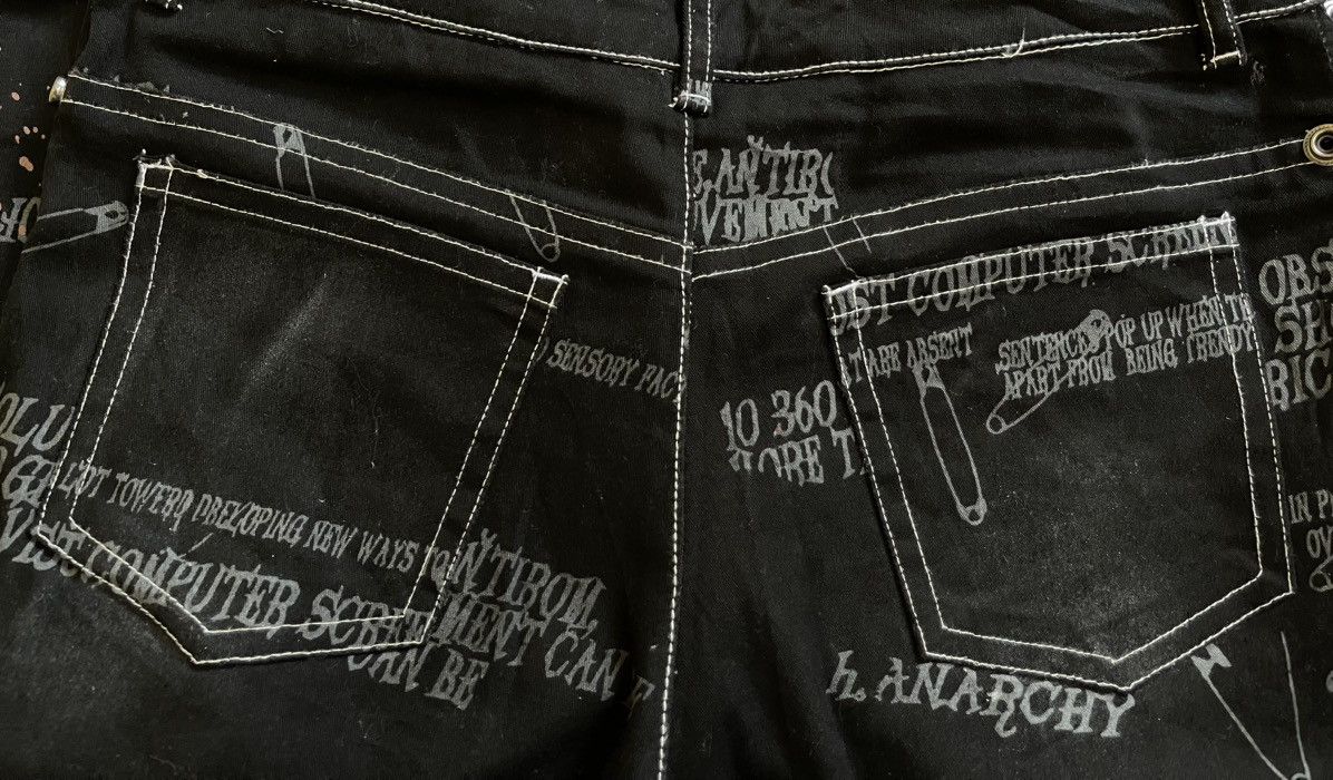 Seditionaries H.Anarchyism for Plus Punk Flare Jeans Size US 32 / EU 48 - 14 Thumbnail