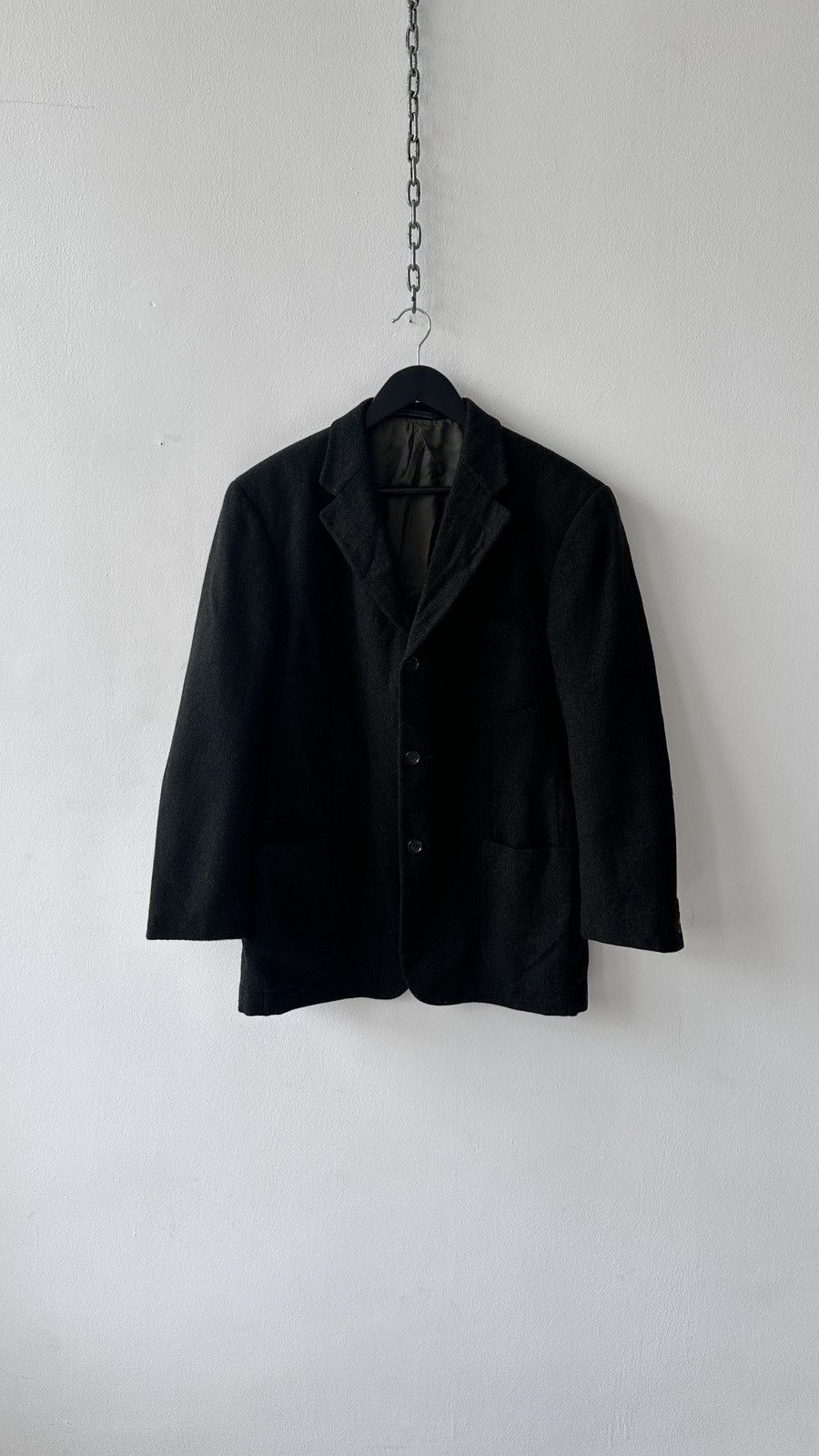Ermenegildo Zegna Vtg Zegna Soft Green Herringbone Wool Blazer Dark Academia Size 42R - 2 Thumbnail