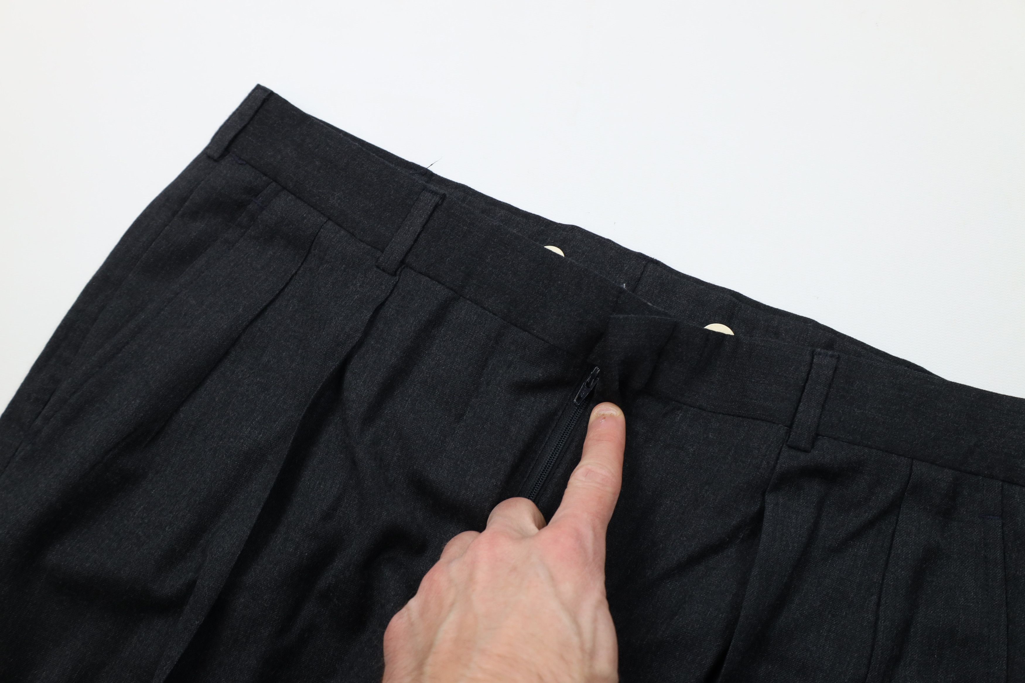 Lands' End Vintage 80s Lands End Wide Leg Chino Pants Charcoal Gray USA Size US 38 / EU 54 - 8 Thumbnail