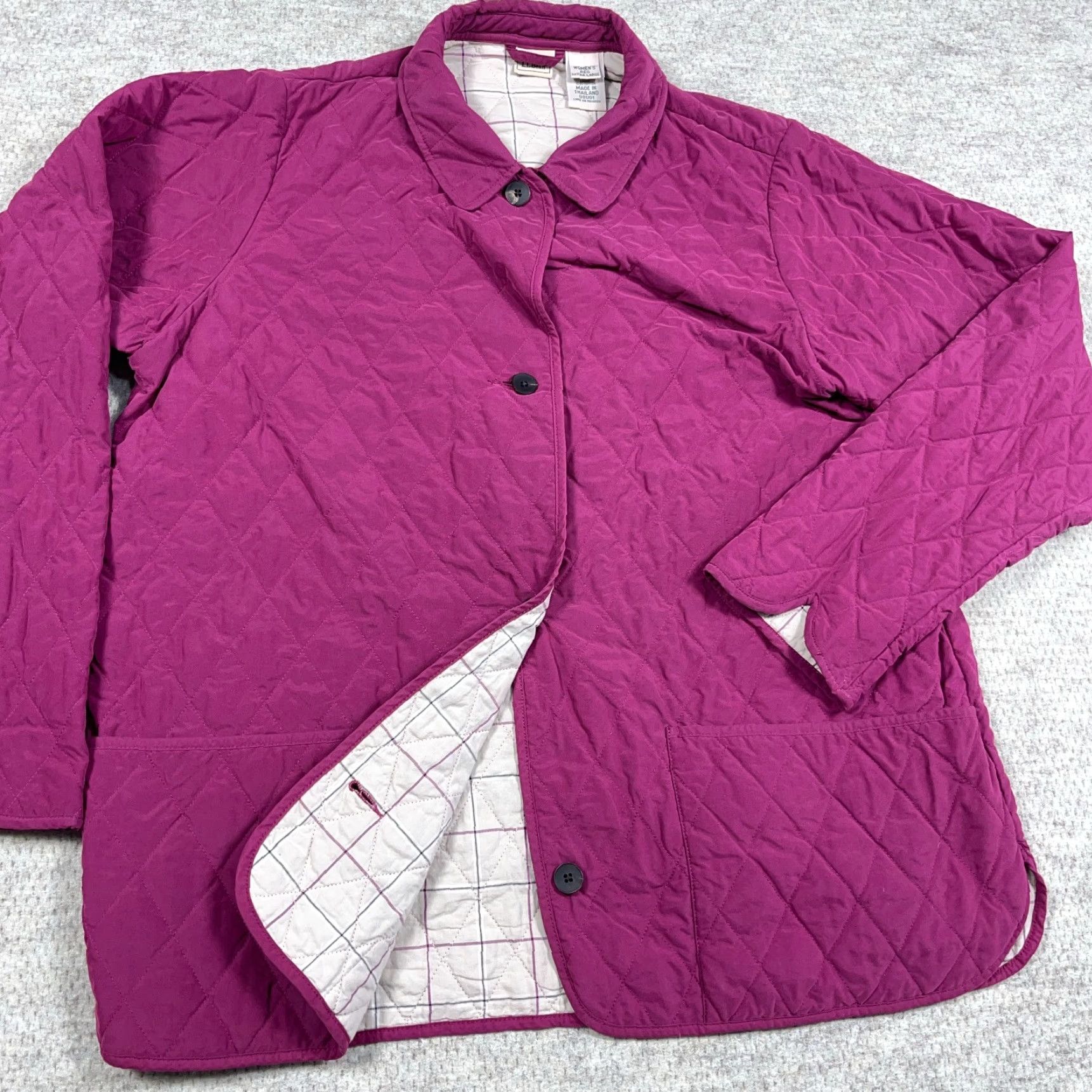 Vintage VINTAGE L.L. Bean Jacket Women XL Pink Quilted Lined Button Up 90s Chore Outwear Size XL / US 12-14 / IT 48-50 - 2 Thumbnail