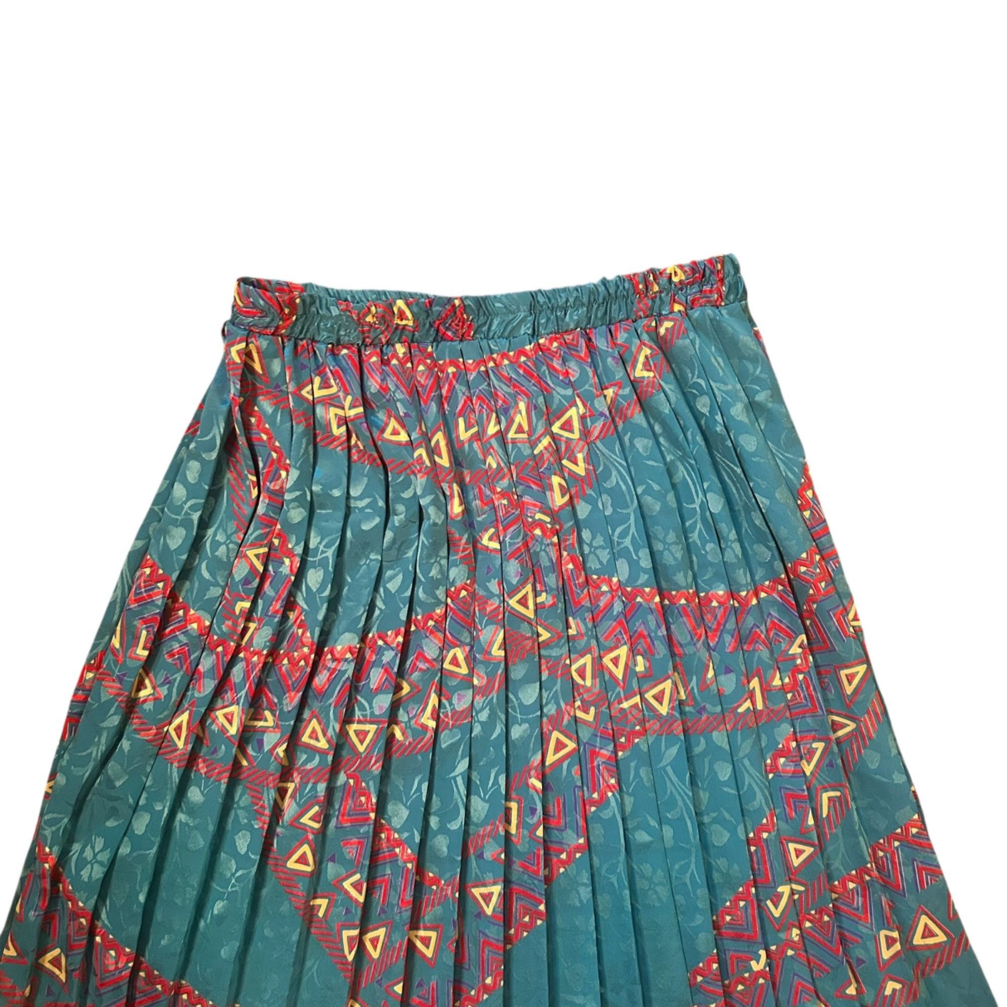 Vintage Vintage Andrea Gayle Novelty Abstract Midi Pleated Retro Ski Size 28" / US 6 / IT 42 - 2 Thumbnail
