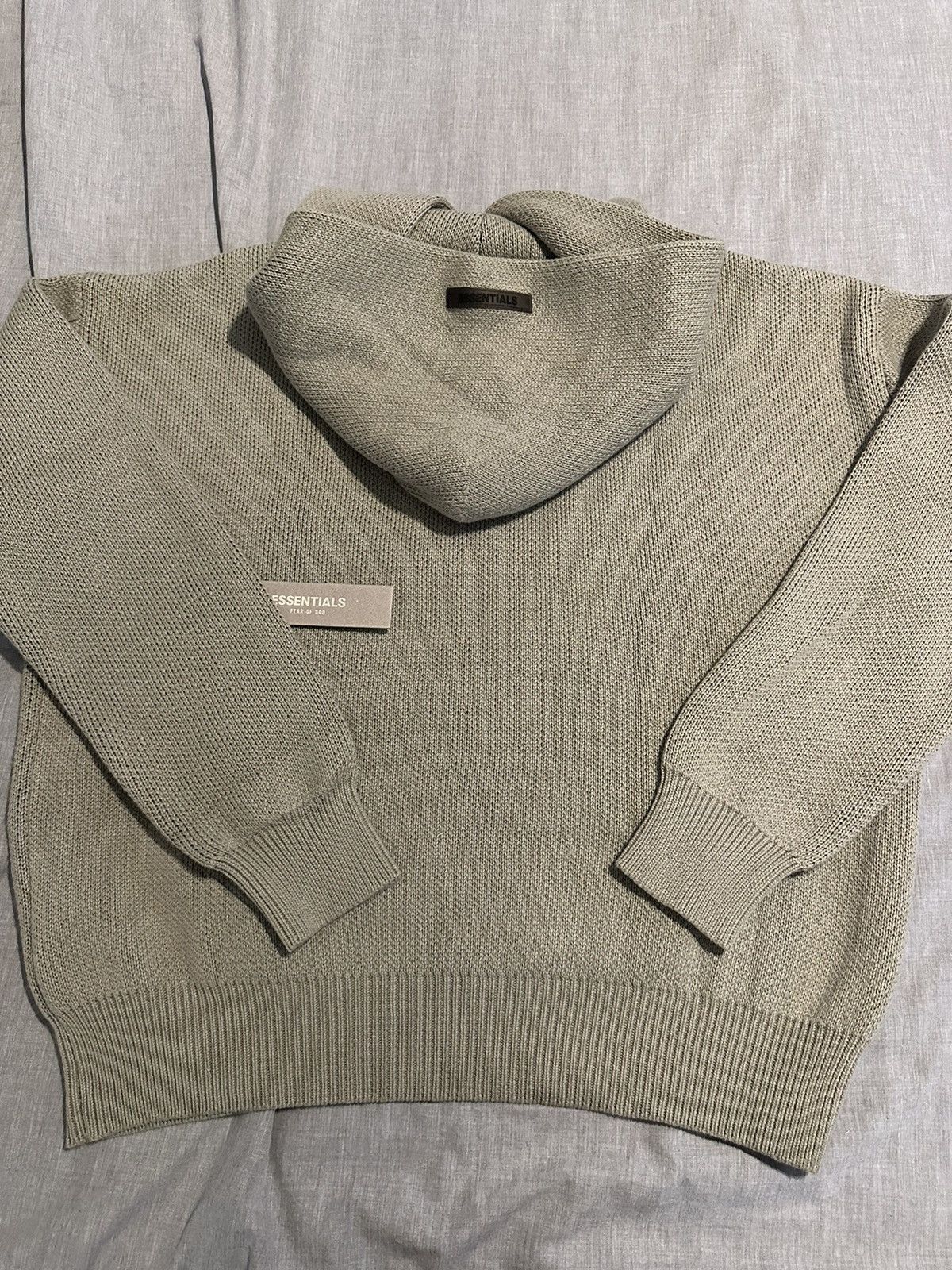 Fear of newest God Essentials Knit Hoodie in Pistachio (Men’s XL)