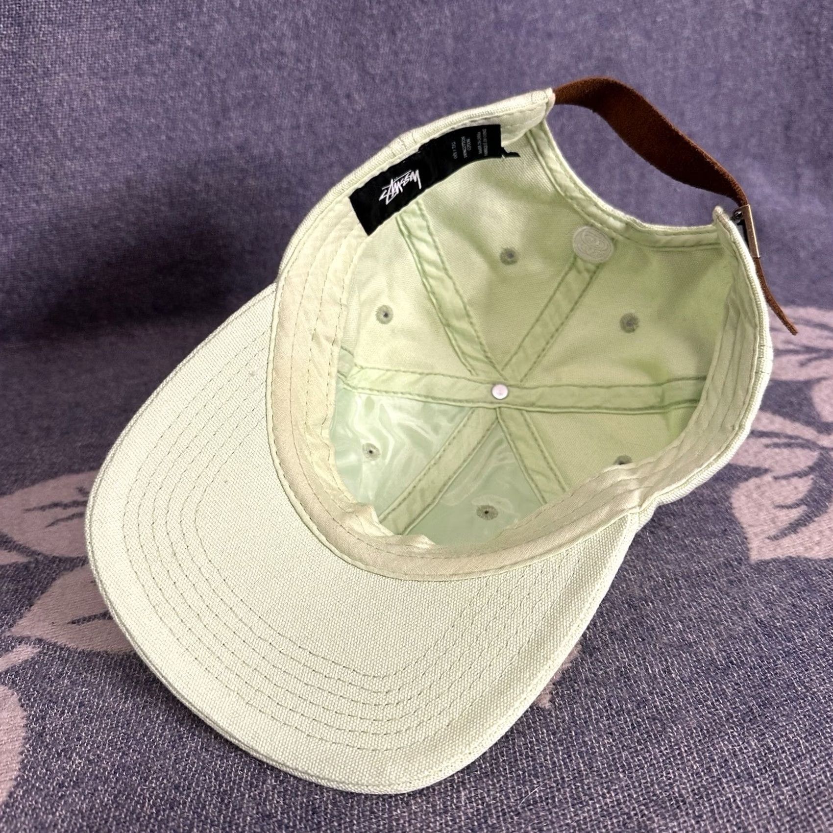 Spell Stussy Hat OSFA Unisex Baseball Cap Mint Lime Green Canvas Strap Back Adjustable 90s Hip Hop City Skateboarding Baseball Cap Mens Womens Size ONE SIZE - 5 Thumbnail