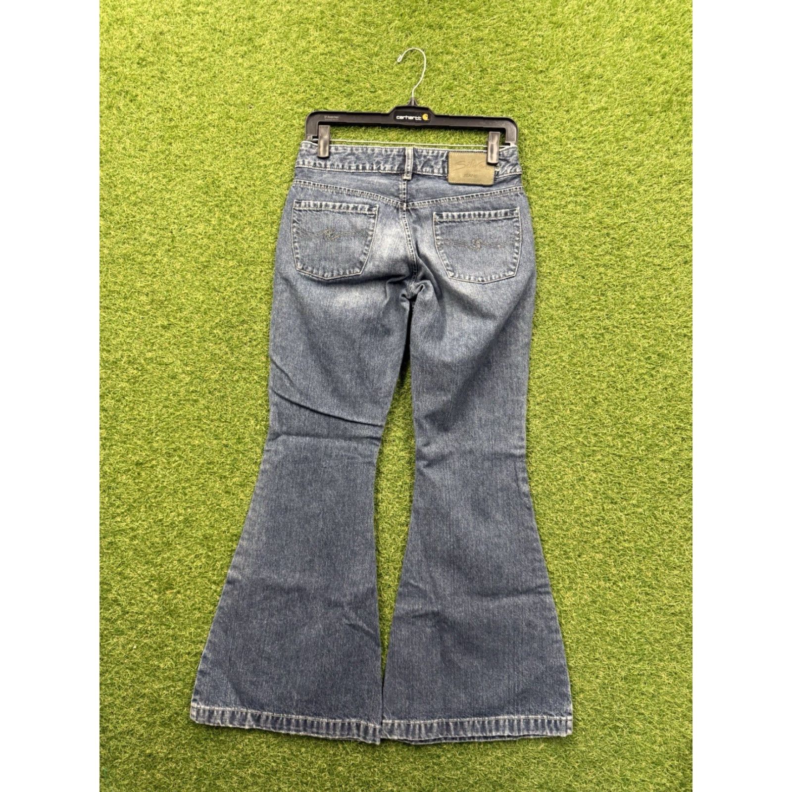 Silver Jeans Co. VINTAGE Silver Jeans Womens Flared Jeans 27/31 Dark Wash Blue Denim 20" Pockets Pants Size 27" / US 4 / IT 40 - 2 Thumbnail