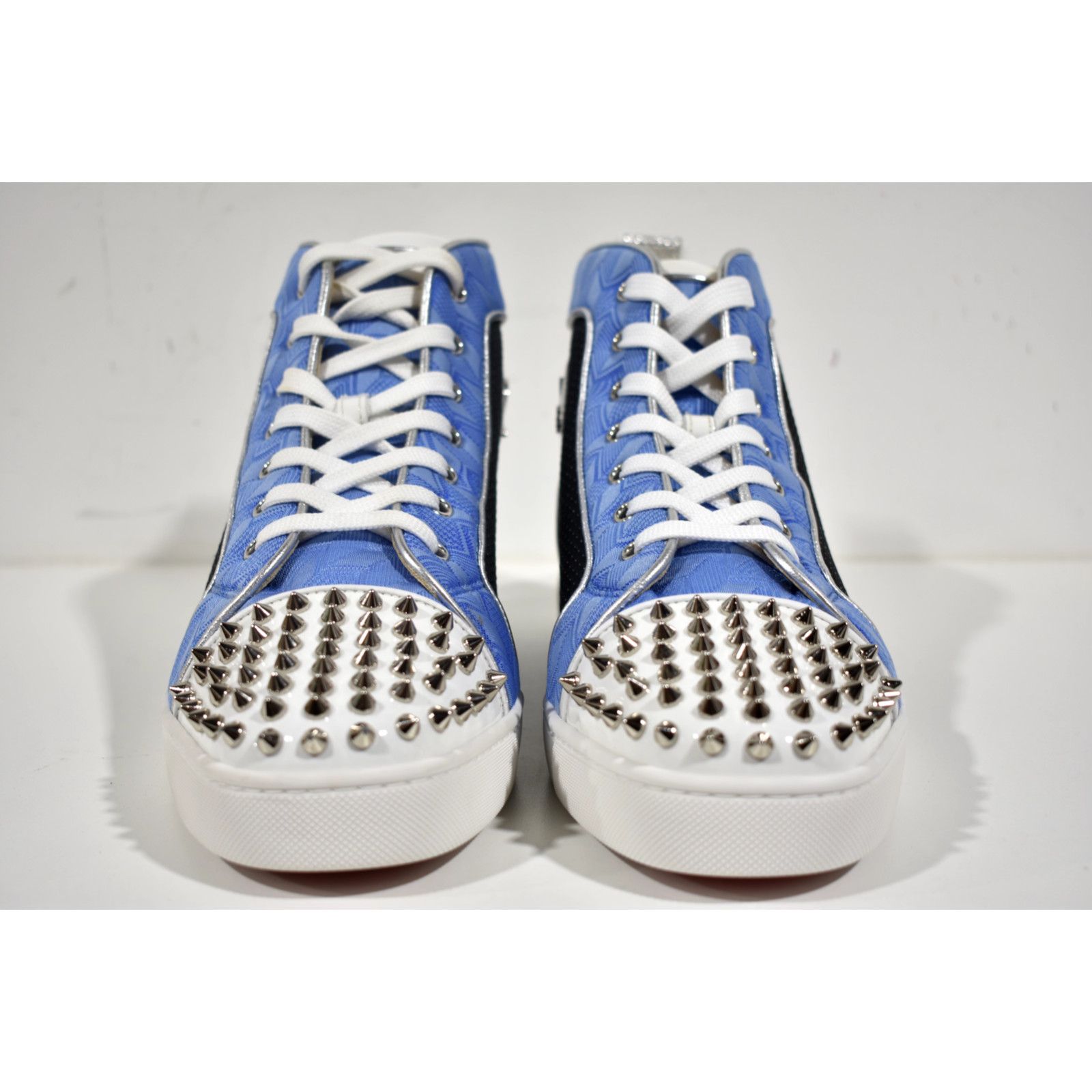 Christian Louboutin Christian Louboutin Lou Spikes Orlato Flat White Blue High Size US 10 / EU 43 - 5 Thumbnail