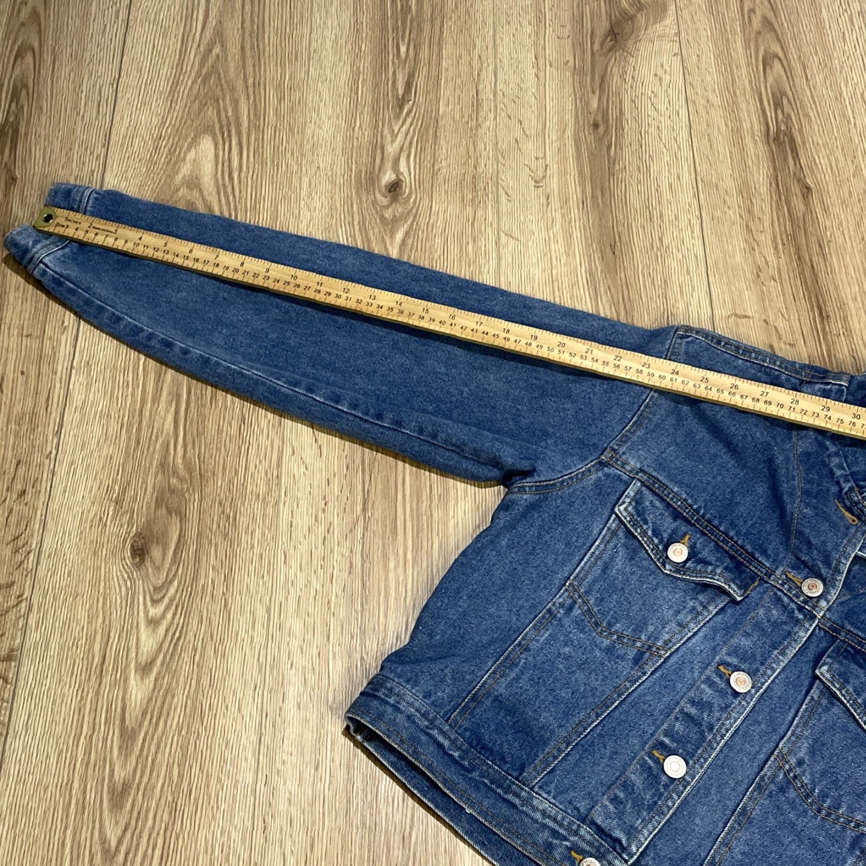 Tommy Hilfiger VINTAGE Tommy Hilfiger Denim Jacket Ladies Size L Blue Cropped Long Sleeve Pockets Womens Size L / US 10 / IT 46 - 7 Thumbnail