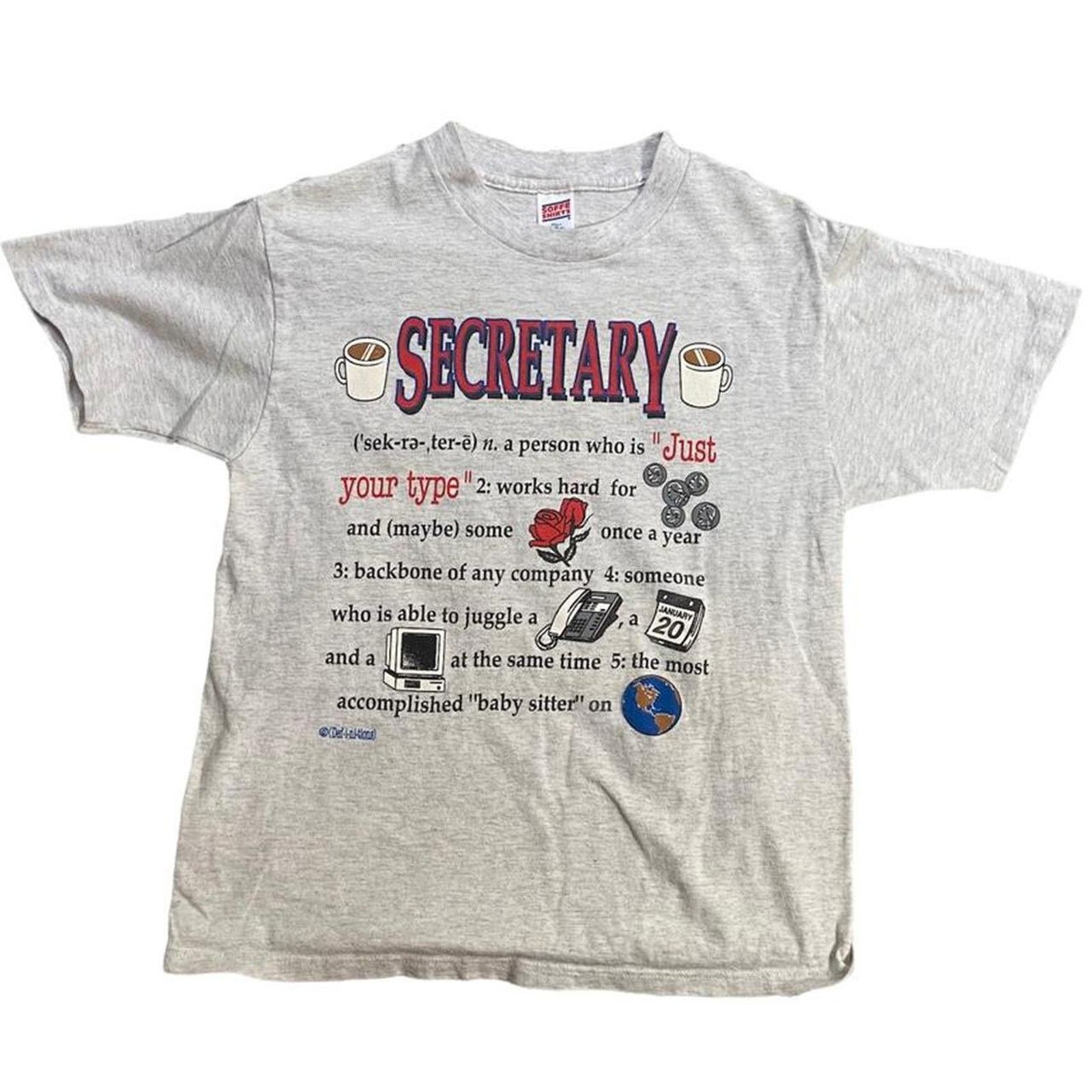 Jerzees 90s grey secretary tee shirt usa m Size US M / EU 48-50 / 2 - 1 Thumbnail