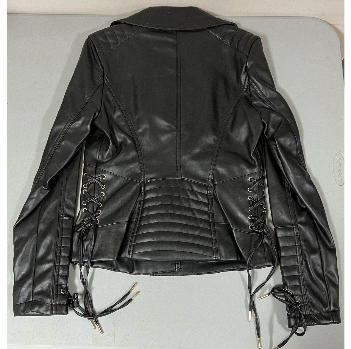 Guess Guess Black Leather Moto Jacket Coat Outerwear Size S 🖤⛓️ Size S / US 4 / IT 40 - 4 Thumbnail