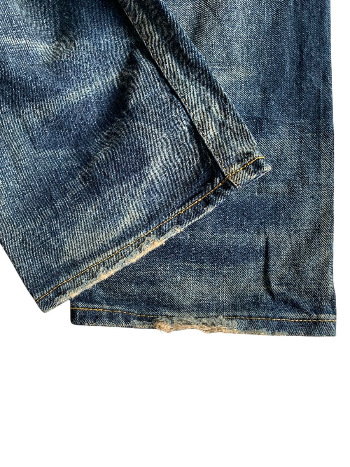 Edwin Rare💥EDWIN 5052RV SELVEDGE RUSTY MUDMAX DISTRESSED DENIM Size US 33 - 21 Thumbnail