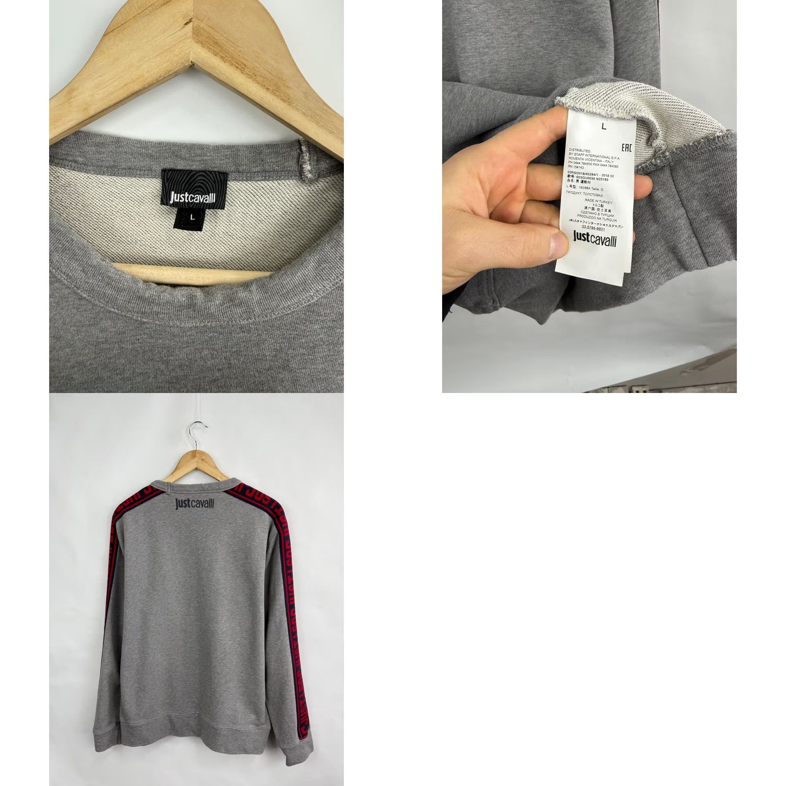 Just Cavalli Just Cavalli Luxury Sweatshirt Mens L Gray Retro Y2K Hype Vintage Size US L / EU 52-54 / 3 - 8 Thumbnail