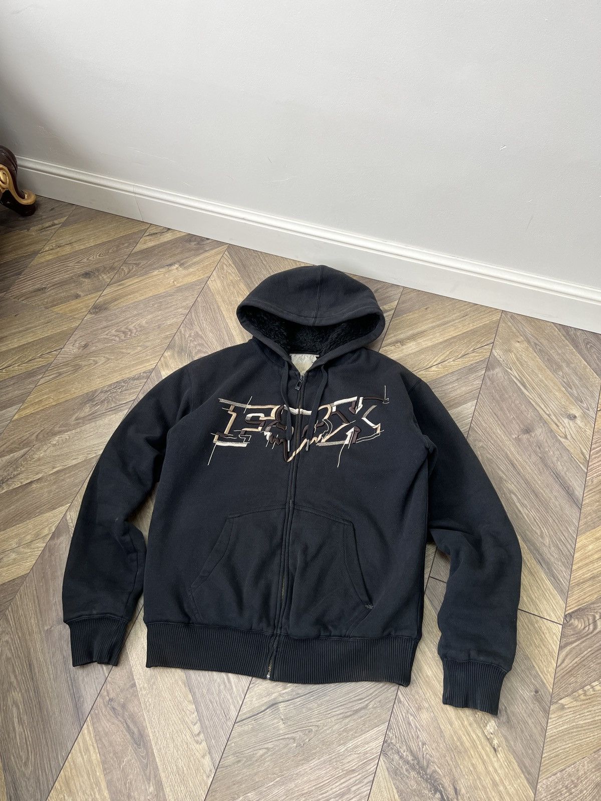 Fox Racing Vintage Fox Racing Black Zip-Up Heavy Jacket Streetwear Size US L / EU 52-54 / 3 - 3 Thumbnail