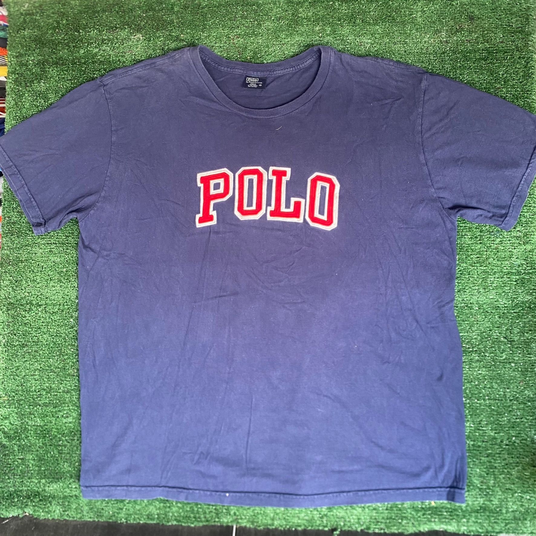 Polo Ralph Lauren Vintage Y2K Ralph Lauren Shirt Navy Polo Baggy Logo Tee Size US XL / EU 56 / 4 - 1 Thumbnail