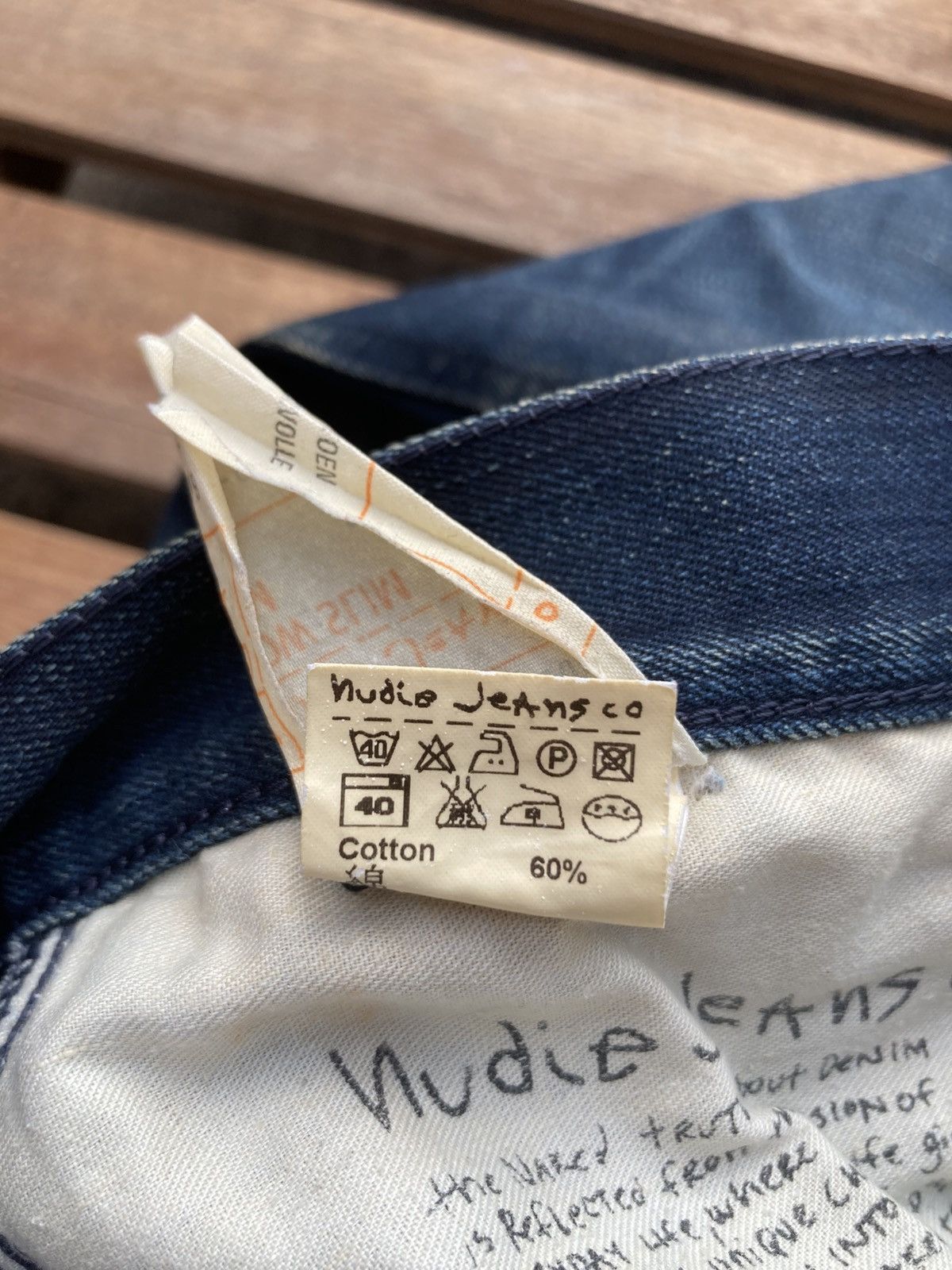 Nudie Jeans Nudie jeans black and blue slim jim distressed Size US 31 - 14 Thumbnail