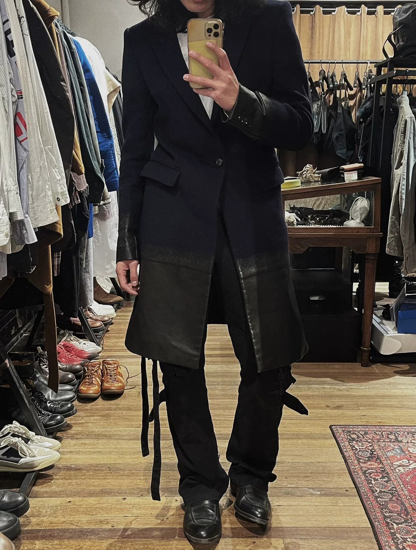 Alexander McQueen Alexander McQueen Leather Wool Blend Coat Size US S / EU 44-46 / 1 - 1 Thumbnail
