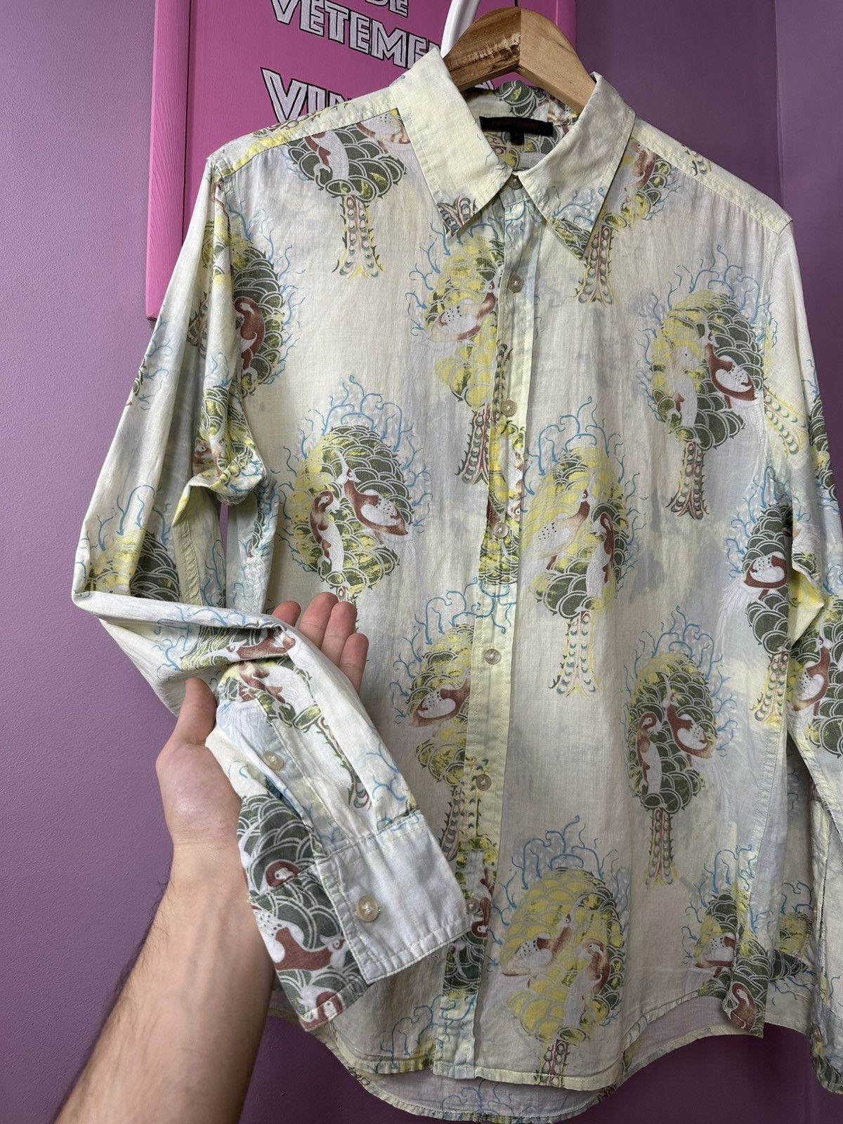 Roberto Cavalli Roberto Cavalli Batik Tree Art Vintage 00S Button Up Size US L / EU 52-54 / 3 - 6 Thumbnail