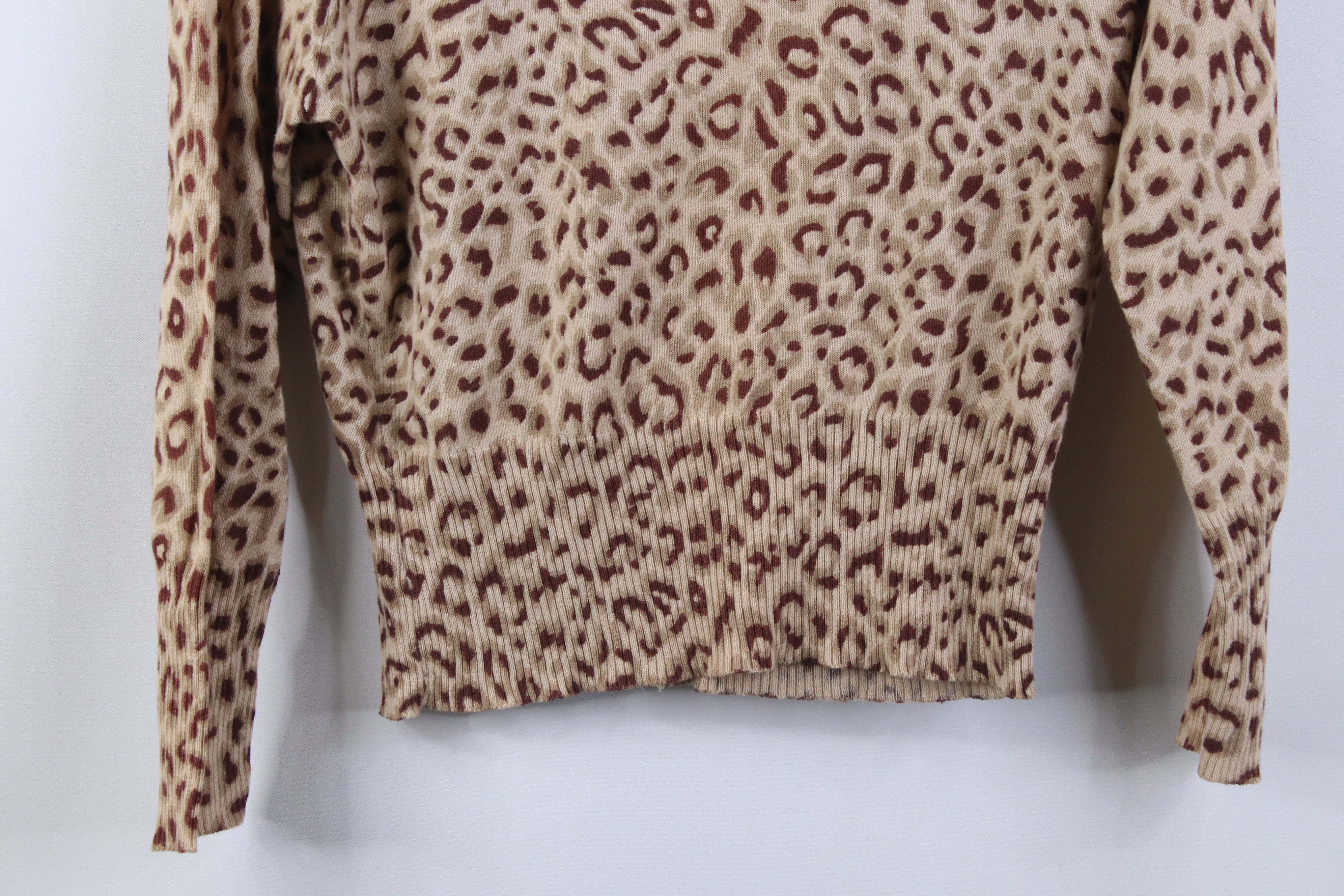 Vintage Vintage 90s Y2K Babydoll Lace Leopard Knit Cardigan Sweater Size S / US 4 / IT 40 - 10 Thumbnail