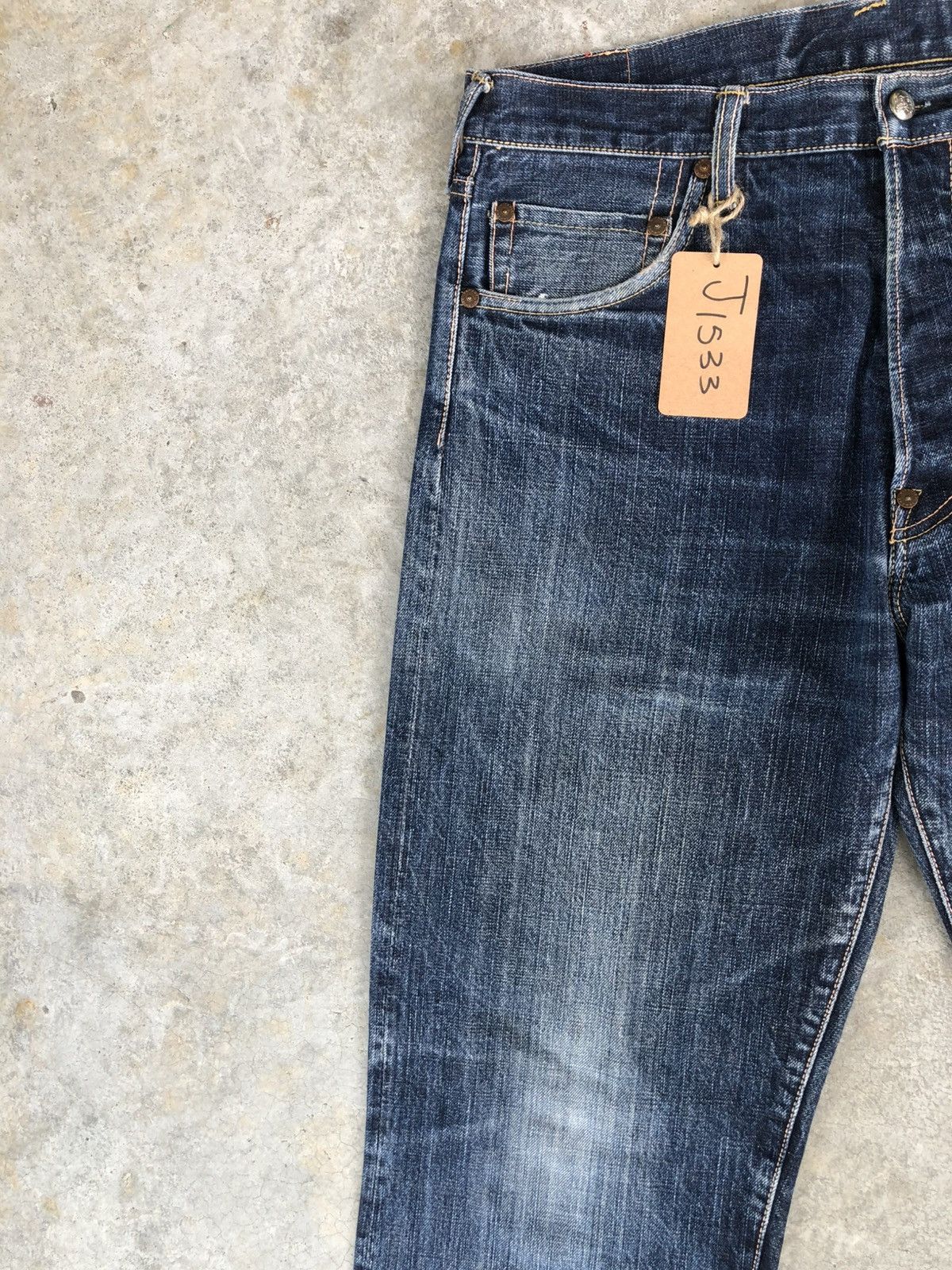 Evisu Evisu Lot 5040 Sakura Daicock Selvedge Denim Distressed Size US 35 - 4 Thumbnail