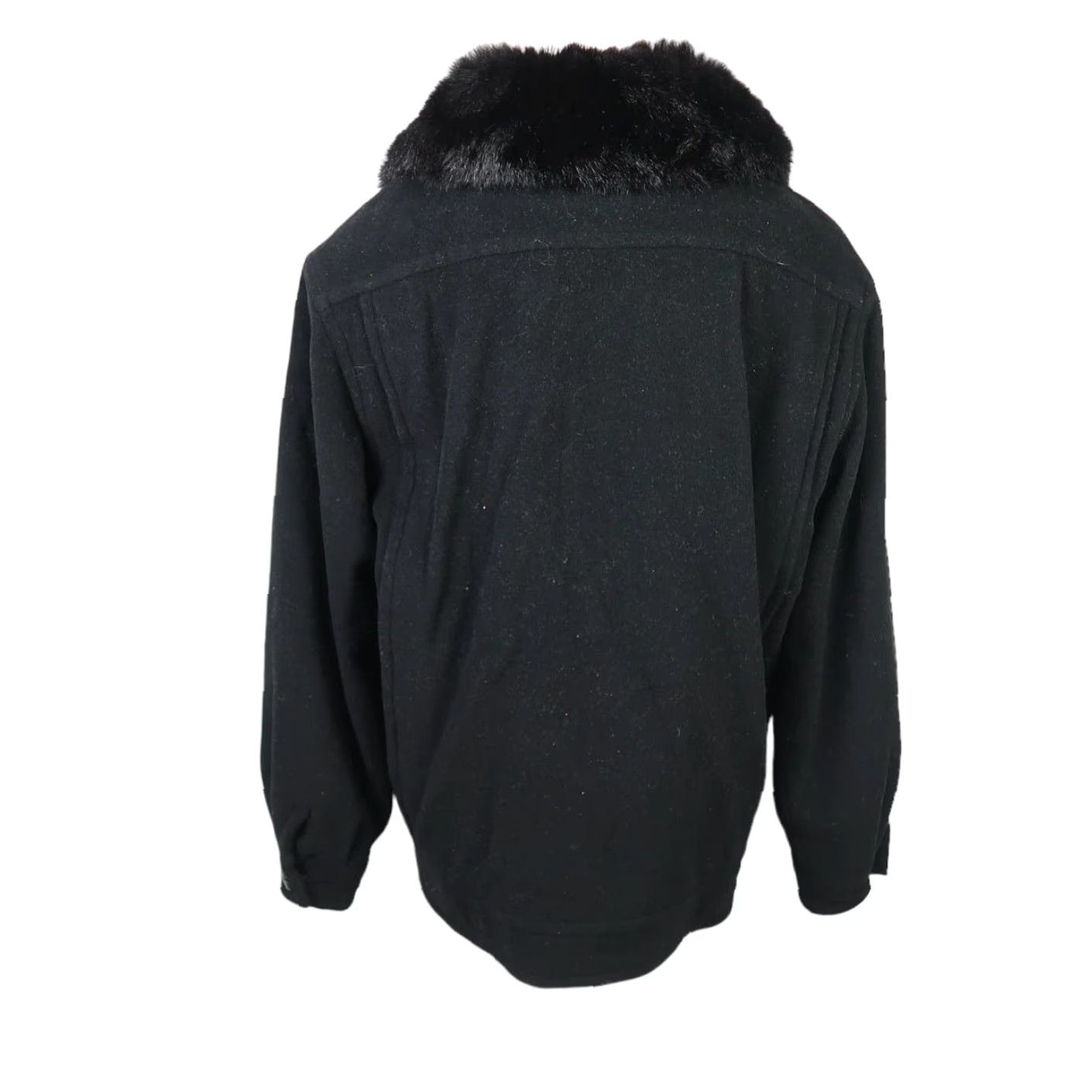 Vintage VINTAGE 80s black cashmere wool zip front jacket opossum fur collar Women Jacket 8 Size M / US 6-8 / IT 42-44 - 4 Thumbnail
