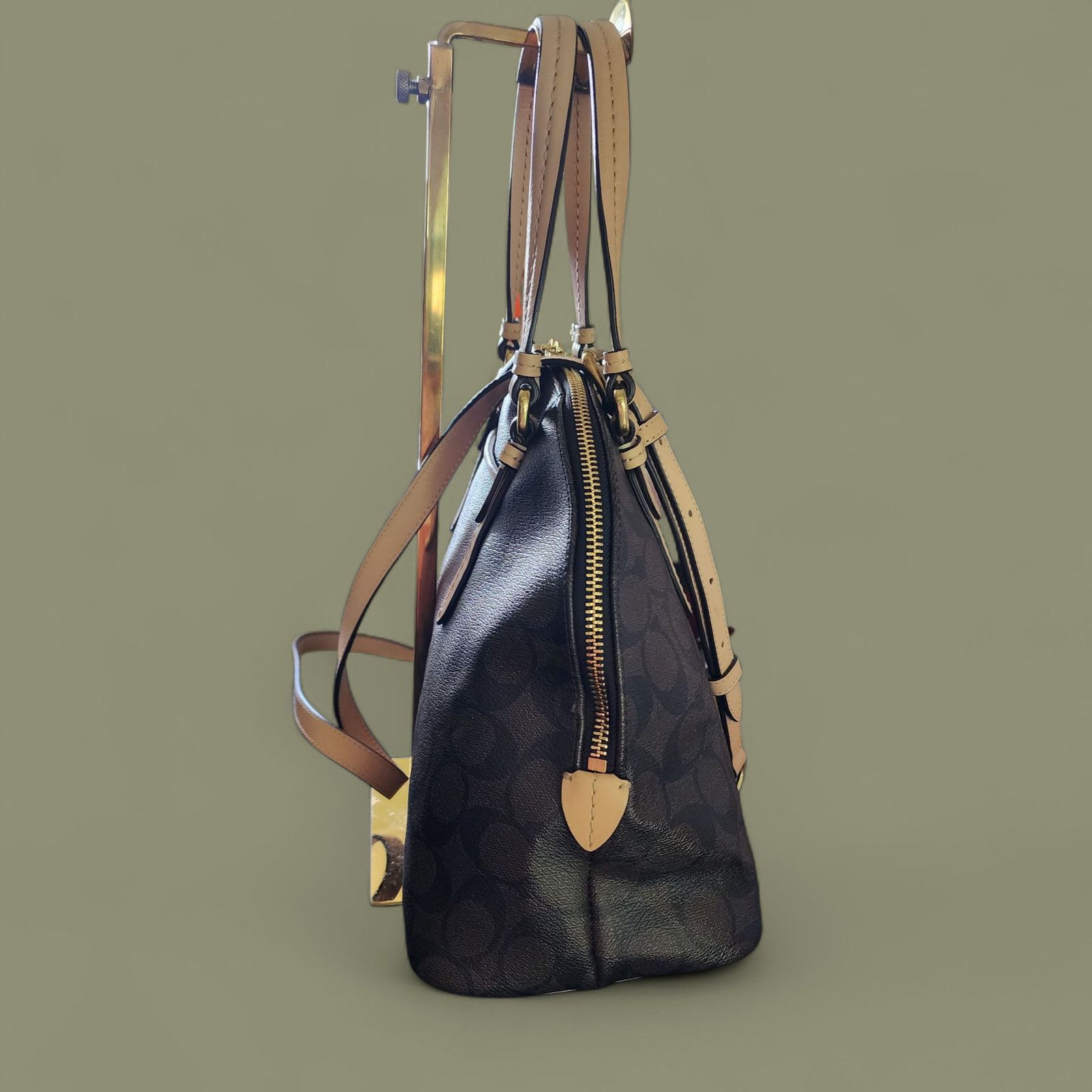 Coach Coach F26184 Signature Petyon Cora Brown Coated Canvas Domed Size ONE SIZE - 6 Thumbnail
