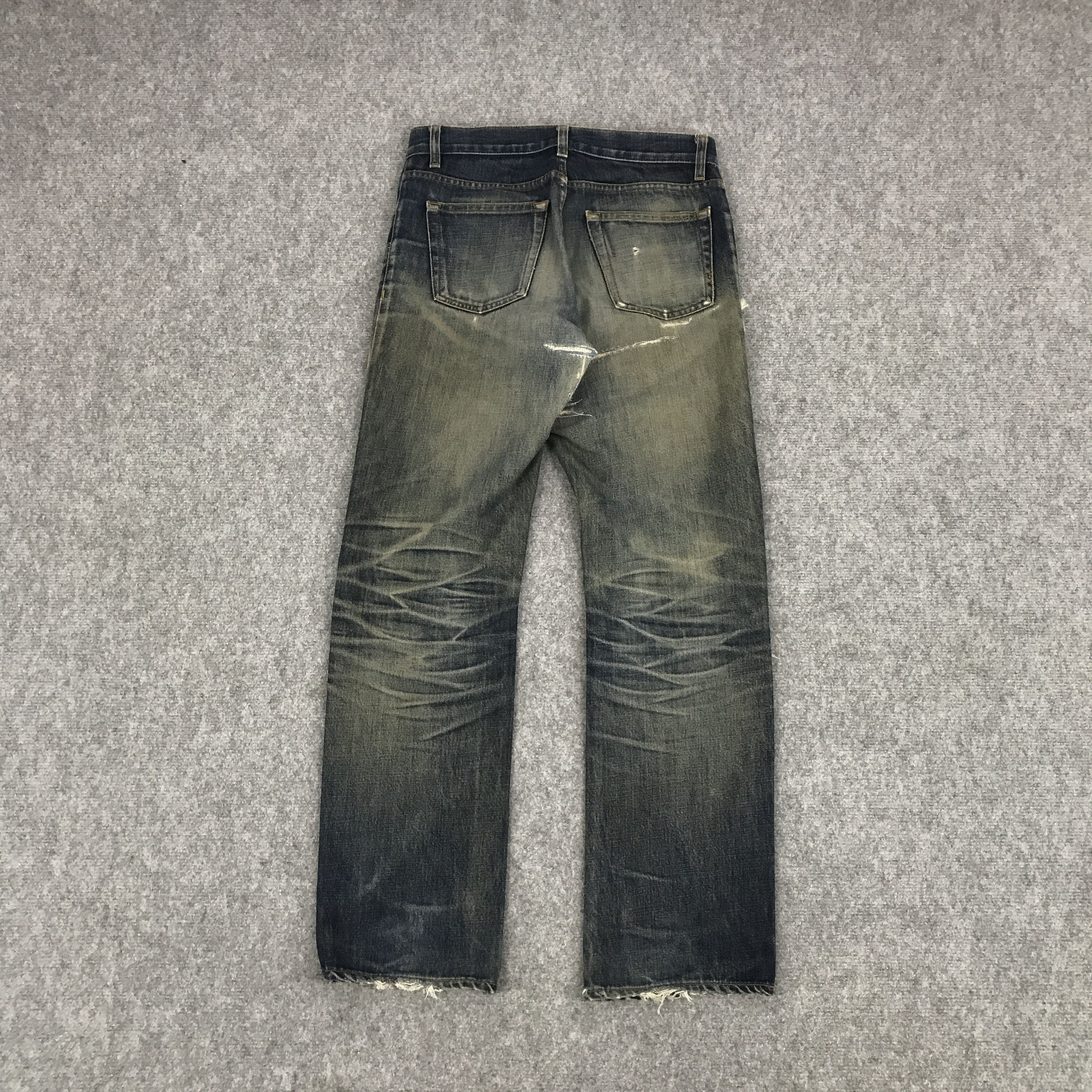 Helmut Lang 1998 HELMUT LANG DISTRESSED DENIM PANTS Size US 30 / EU 46 - 4 Thumbnail