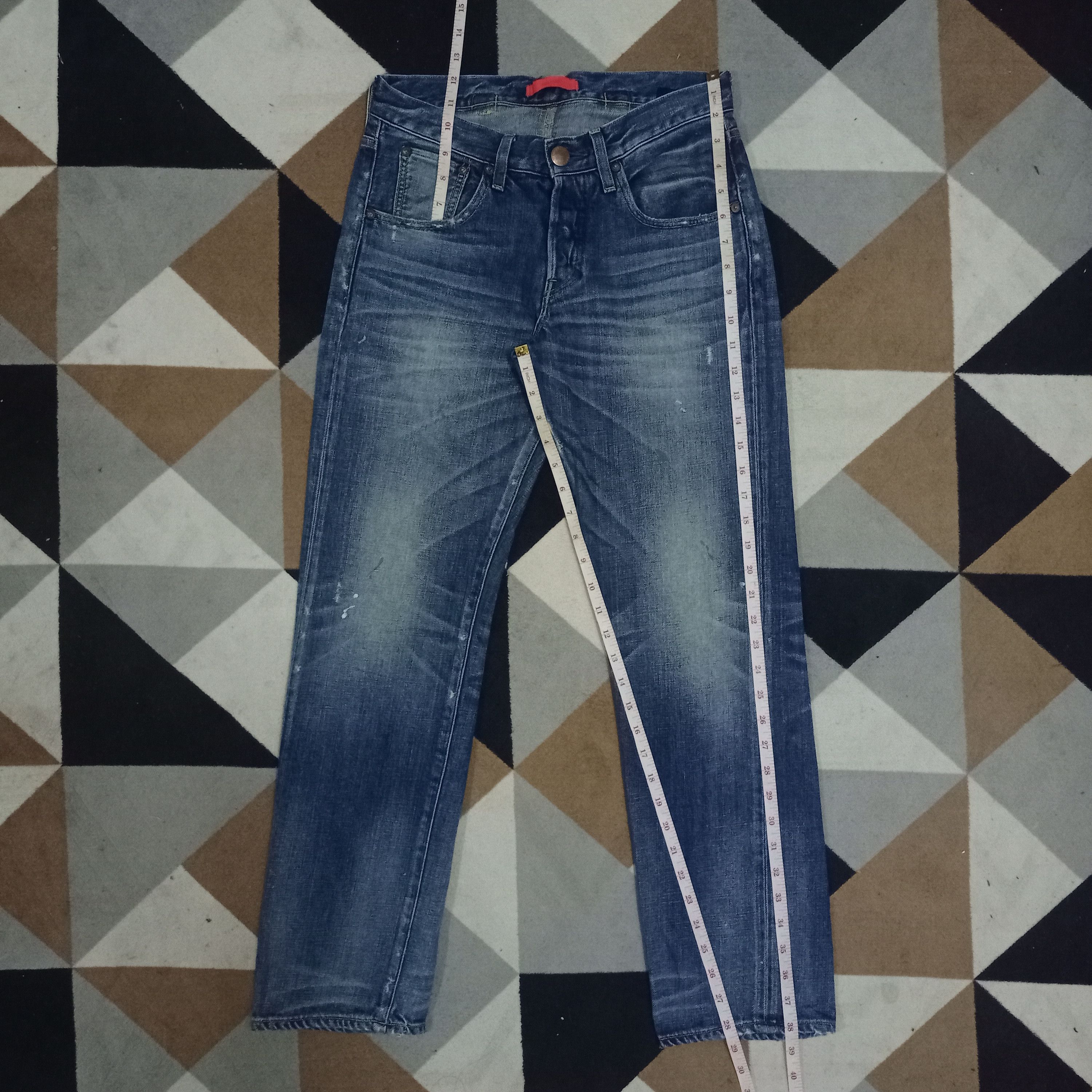 Japanese Brand Vintage Japanese Brand Buckle Back Painted Splattered Jeans Size US 28 / EU 44 - 9 Thumbnail