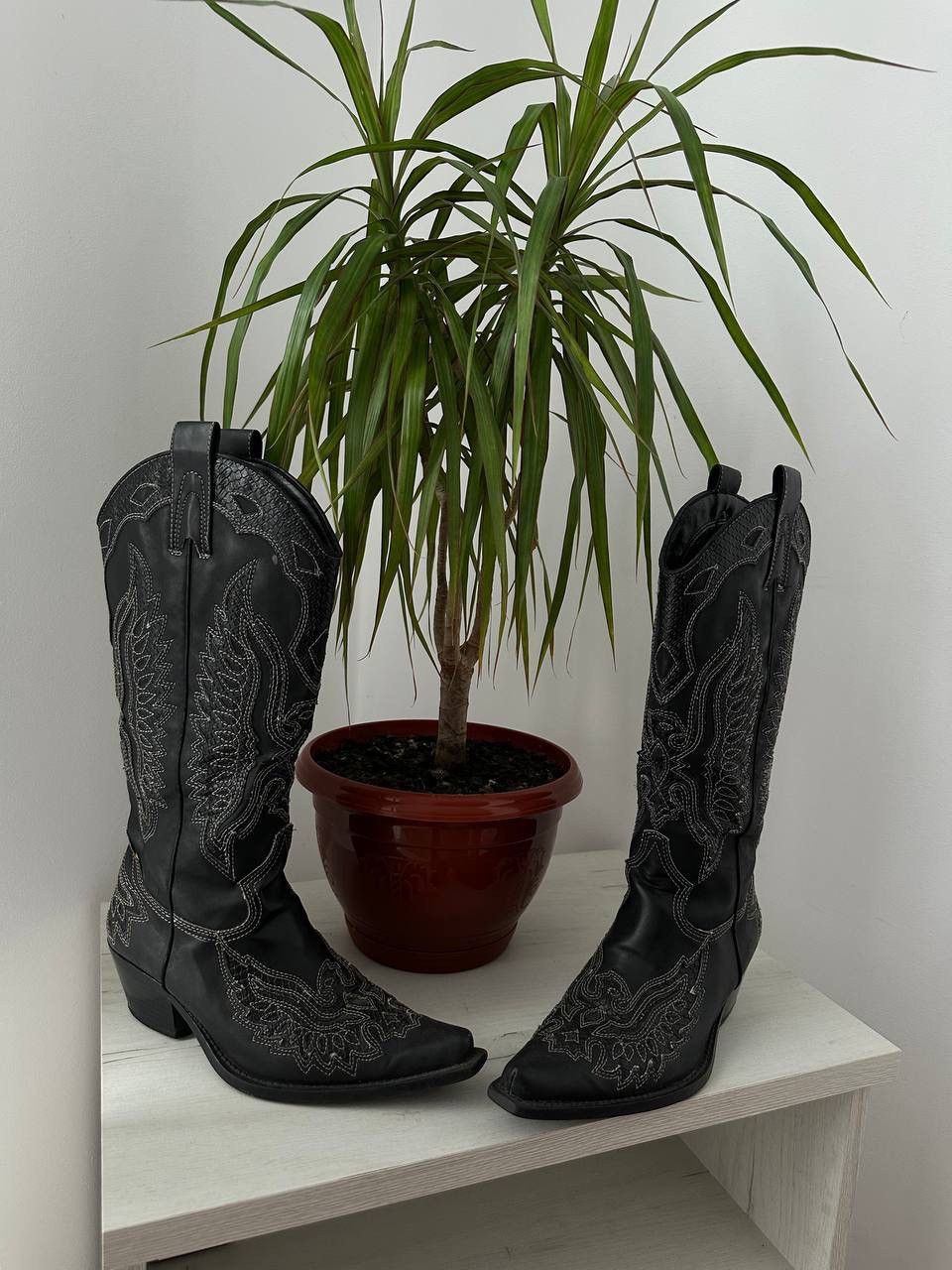 Cowboy Equipment × Vintage Vintage Cowboy Western Black Boots Size US 7 / IT 37 - 2 Thumbnail