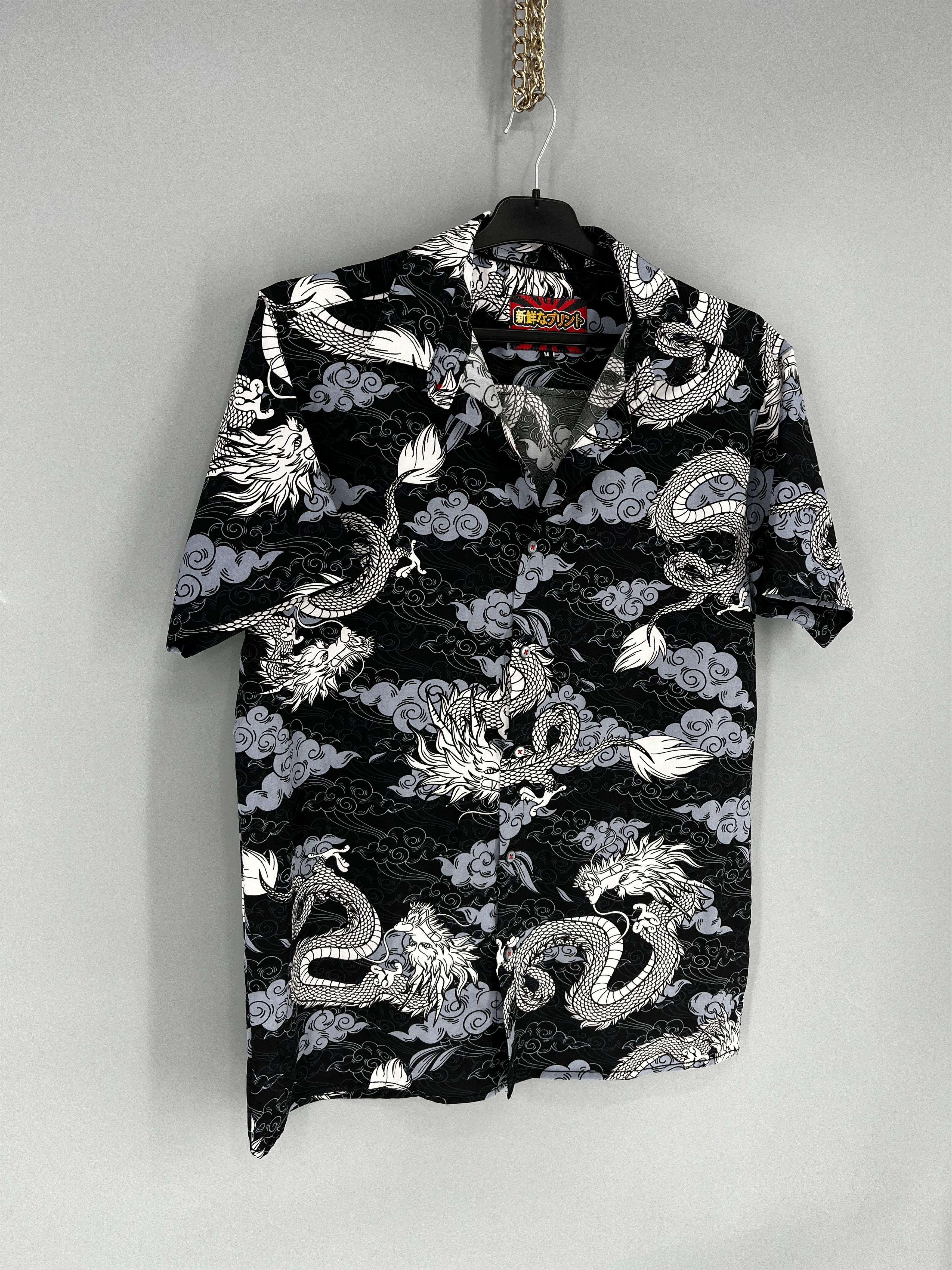 Japanese Brand Vintage Y2k Washed AvantGarde Tribal Tee Dragon Button Ups Size US M / EU 48-50 / 2 - 2 Thumbnail