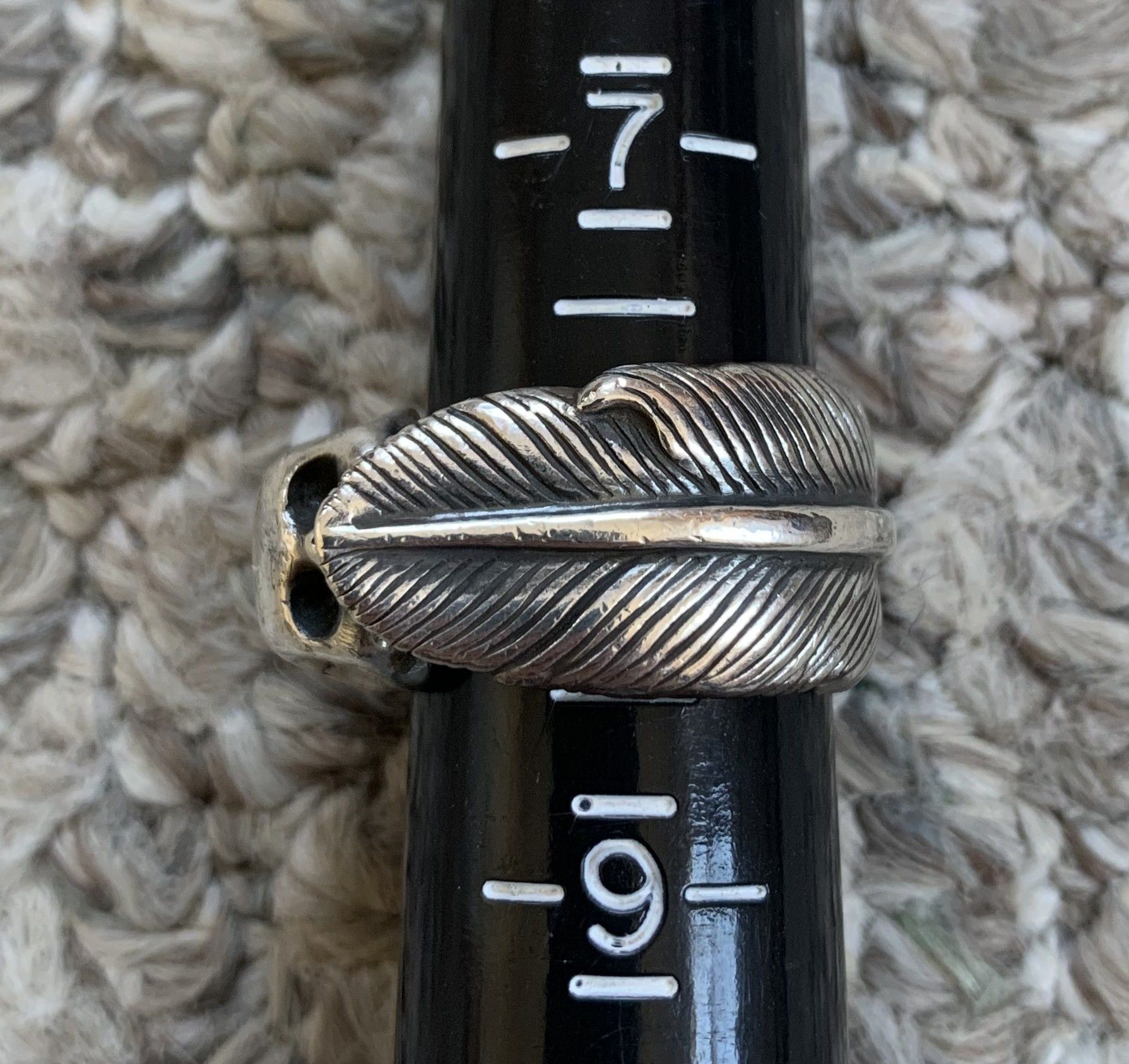 Number (N)ine SS04 Number (N)ine Silver Skull and Feather Ring Size ONE SIZE - 10 Thumbnail