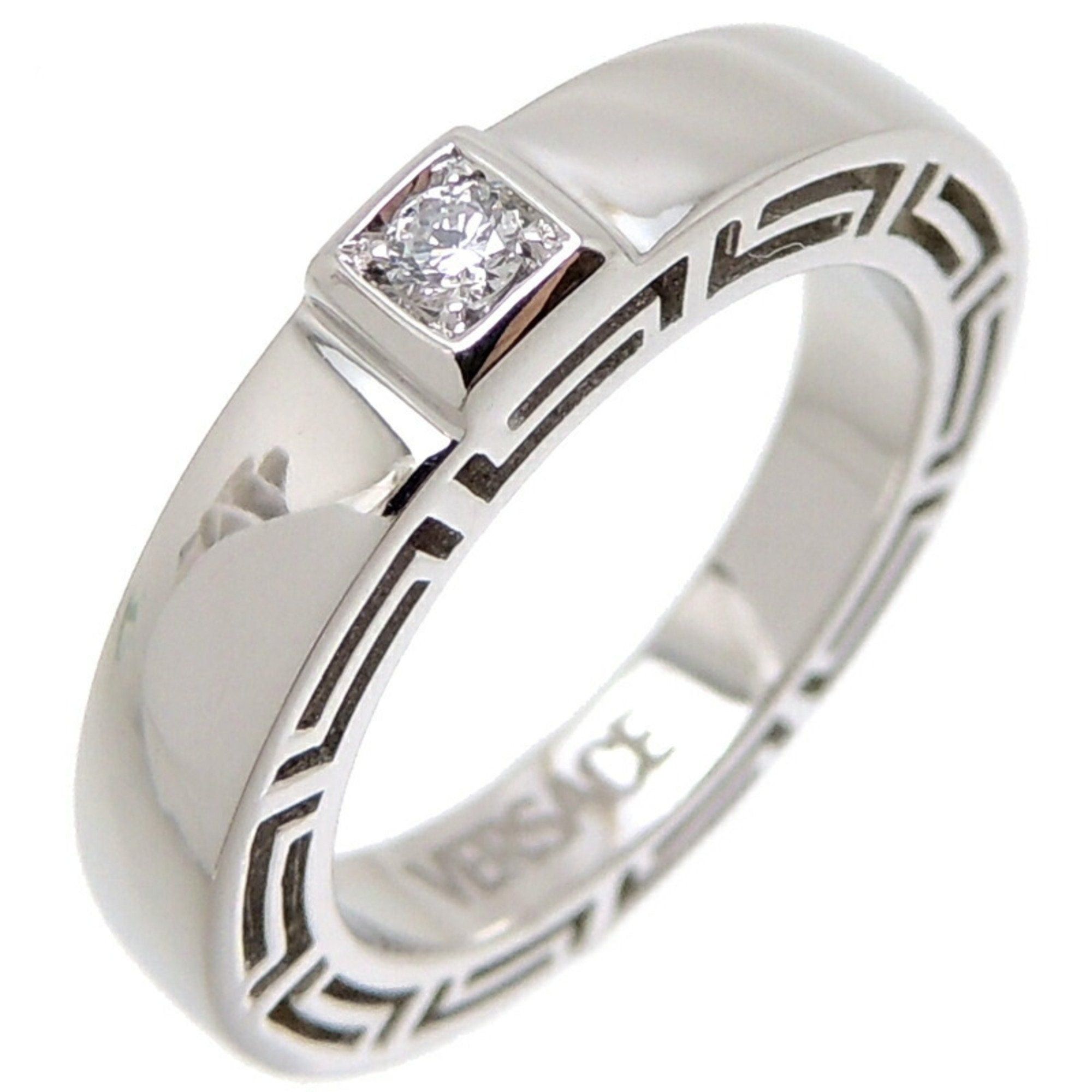 image of Versace 750Wg Diamond Ladies Ring 750 White Gold in Black, Women's