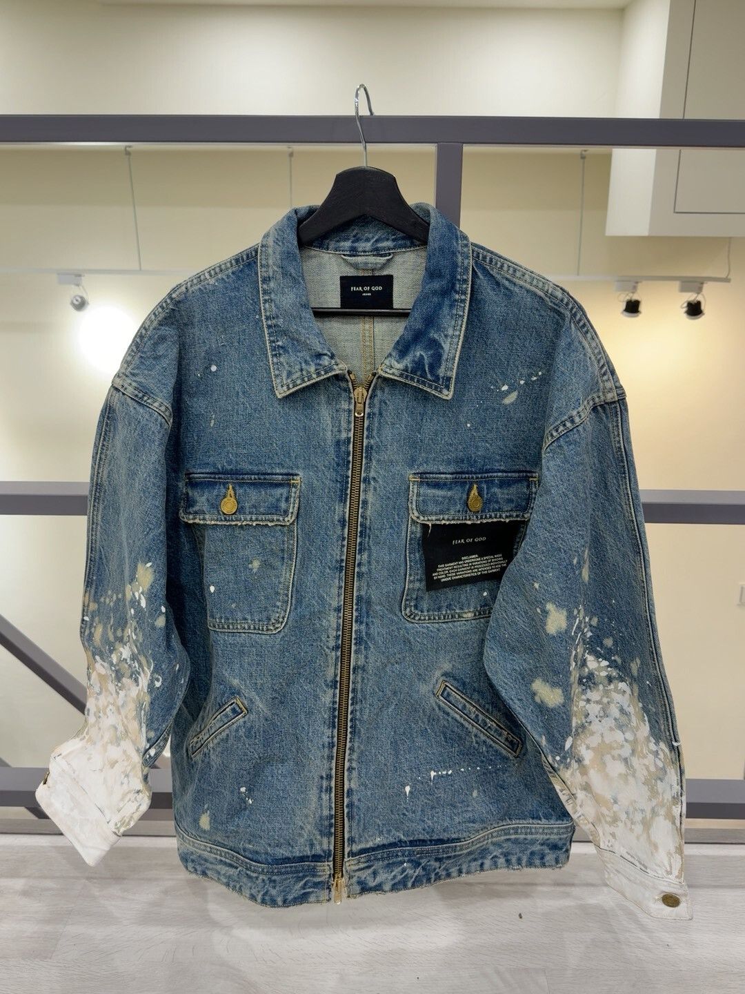 Fear of God Fear of God 5th Paint Splash Denim Jacket Size US M / EU 48-50 / 2 - 1 Thumbnail
