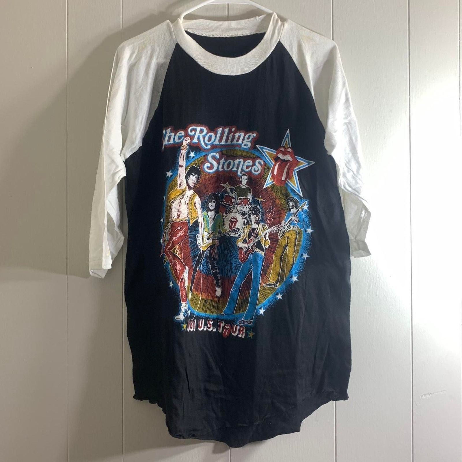 Vintage 1981 ROLLING STONES Tattoo You Tour 3/4 sleeve tee shirt XL Size US XL / EU 56 / 4 - 2 Thumbnail
