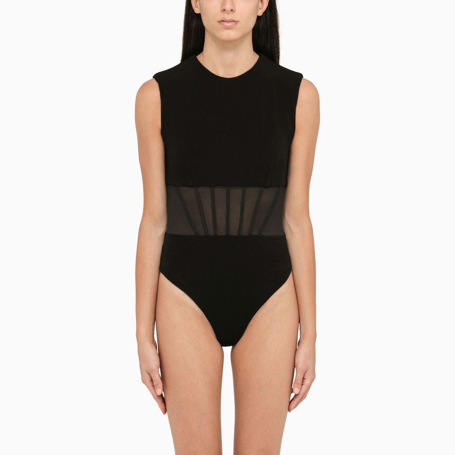 image of Alexander Mcqueen O1D2Blof01223 Bodysuit In Black, Women's (Size XS)