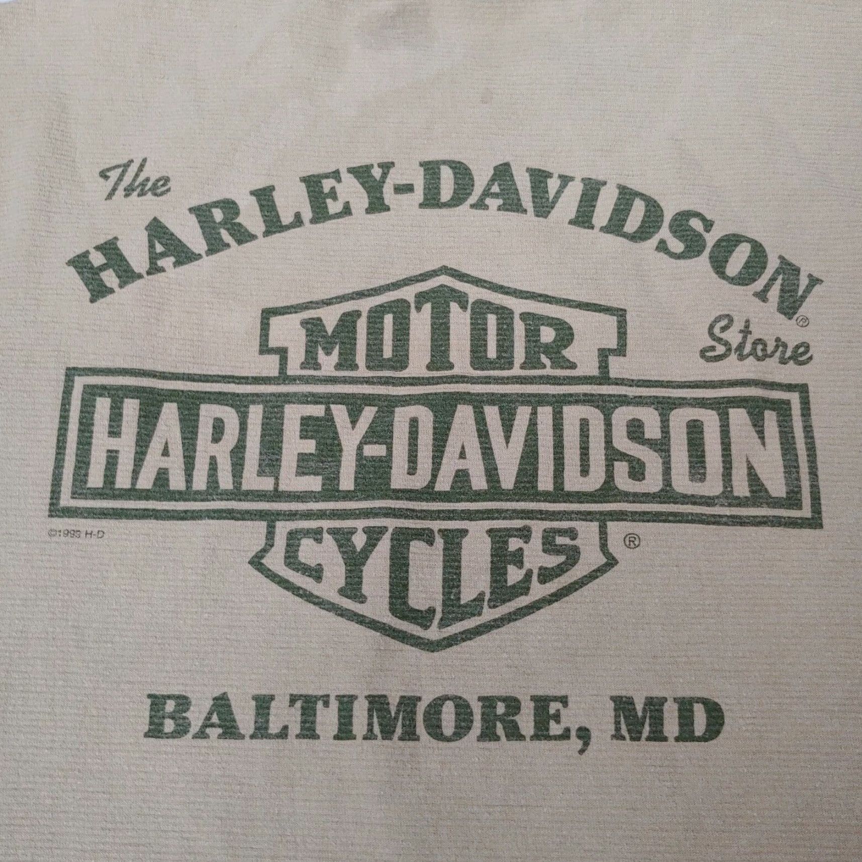 Harley Davidson VINTAGE Harley-Davidson Shirt L Men Tan 100% Cotton Ribbed Knit Baltimore Biker Graphic 1990s T-Shirt Short Sleeve Crew Neck Size US L / EU 52-54 / 3 - 6 Thumbnail