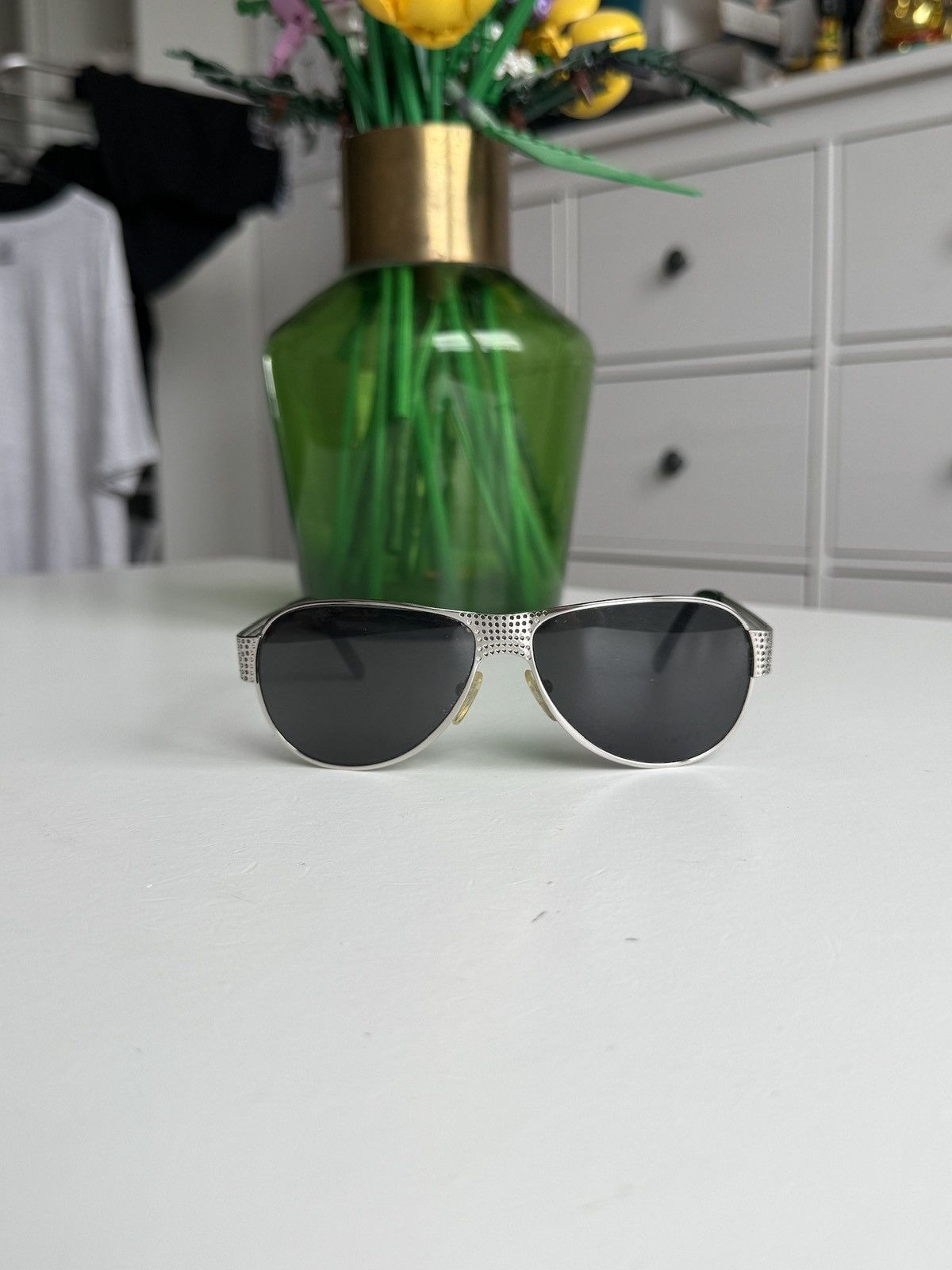Prada Prada titanium aviator sunglasses designer luxury old money Size ONE SIZE - 2 Thumbnail