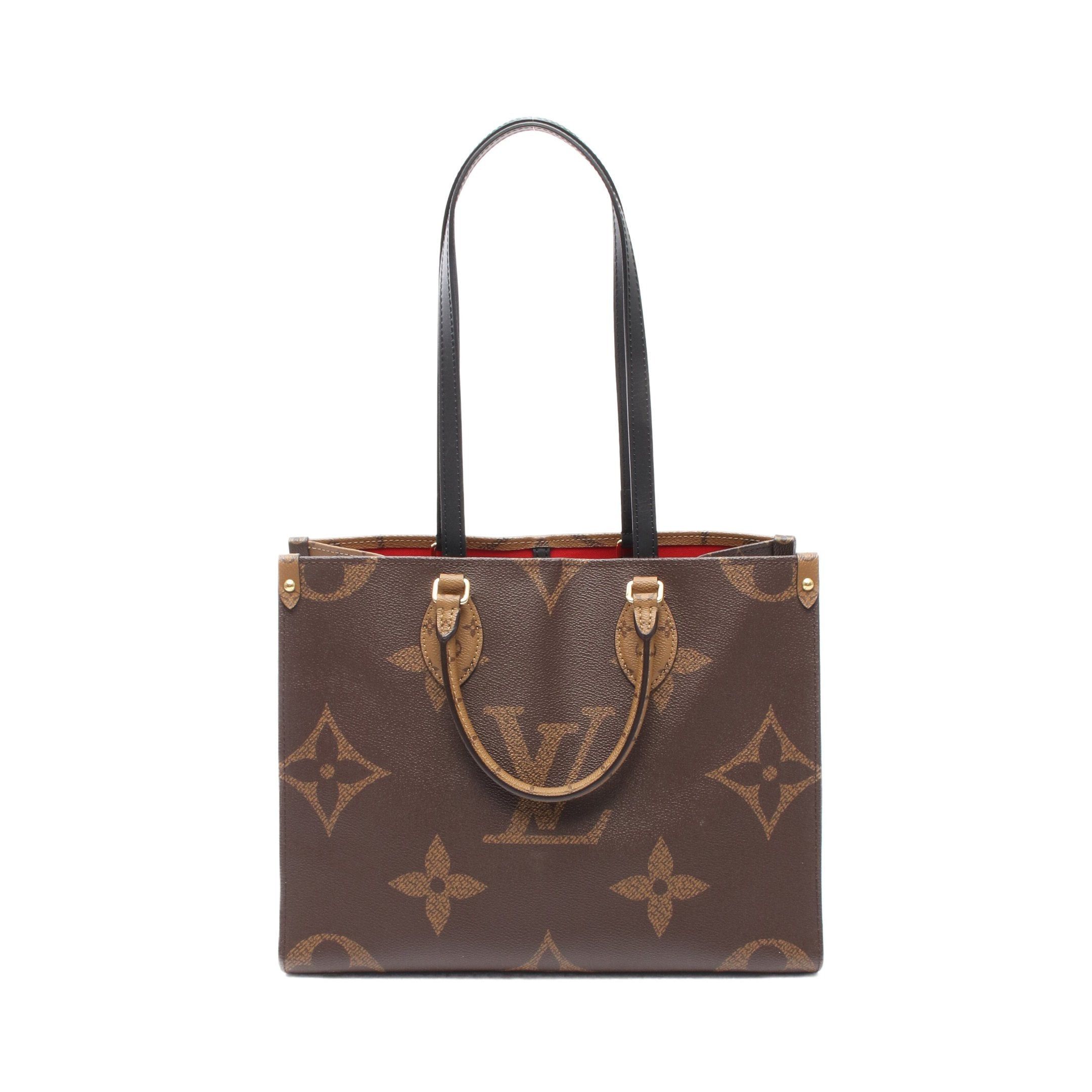 Louis Vuitton Louis Vuitton On-The-Go Mm Monogram Giant Reverse Shoulder Bag Tote Leather Brown Beige Size ONE SIZE - 1 Thumbnail