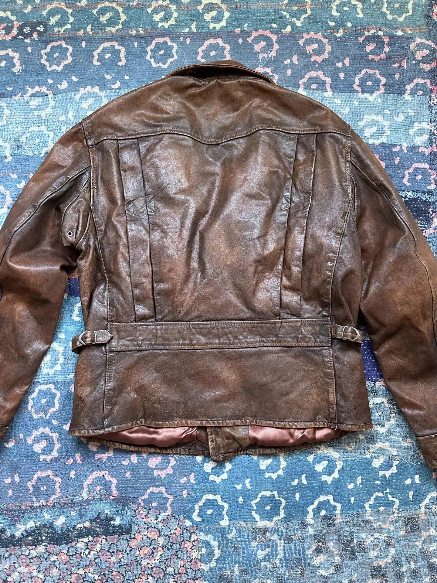 Polo Ralph Lauren RRL Distressed Slant Zipper Biker Leather Jacket L Size US L / EU 52-54 / 3 - 2 Thumbnail