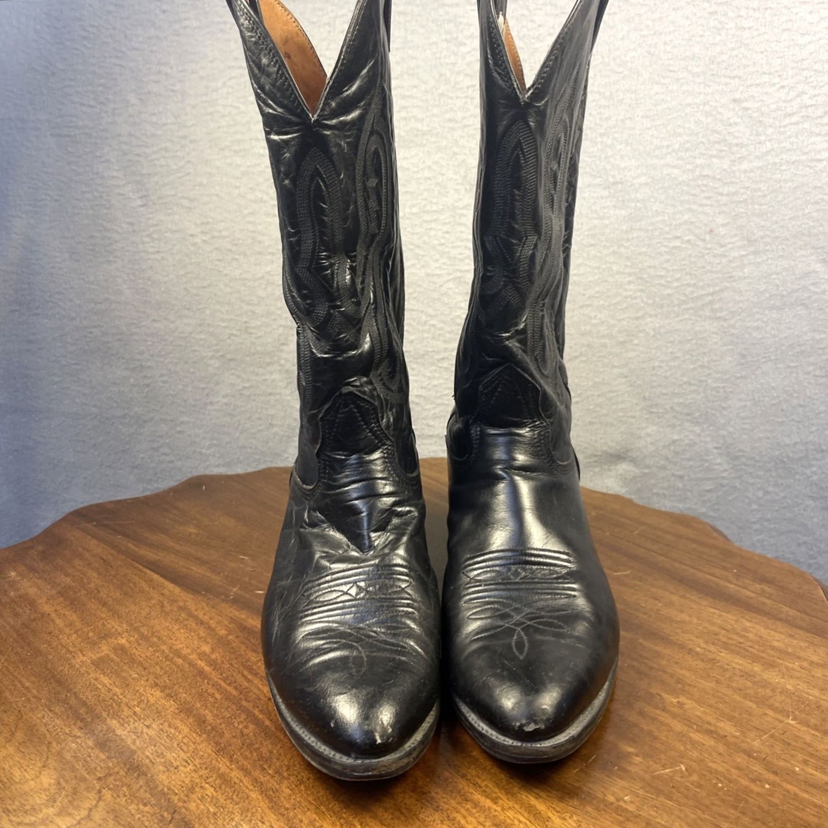 Vintage VINTAGE Nacona Cowboy Boots Western Boots Men 10D Black Almond Toe Stitch Pull On USA Cowboy Size US 10 / EU 43 - 2 Thumbnail