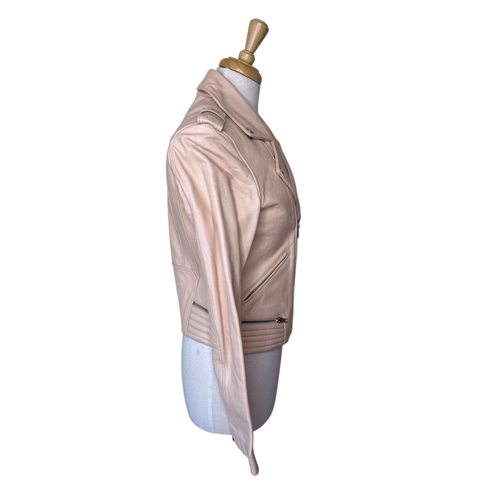 Maje MAJE Leather Moto Jacket Blush Pink Size 40/ Large Size L / US 10 / IT 46 - 5 Thumbnail