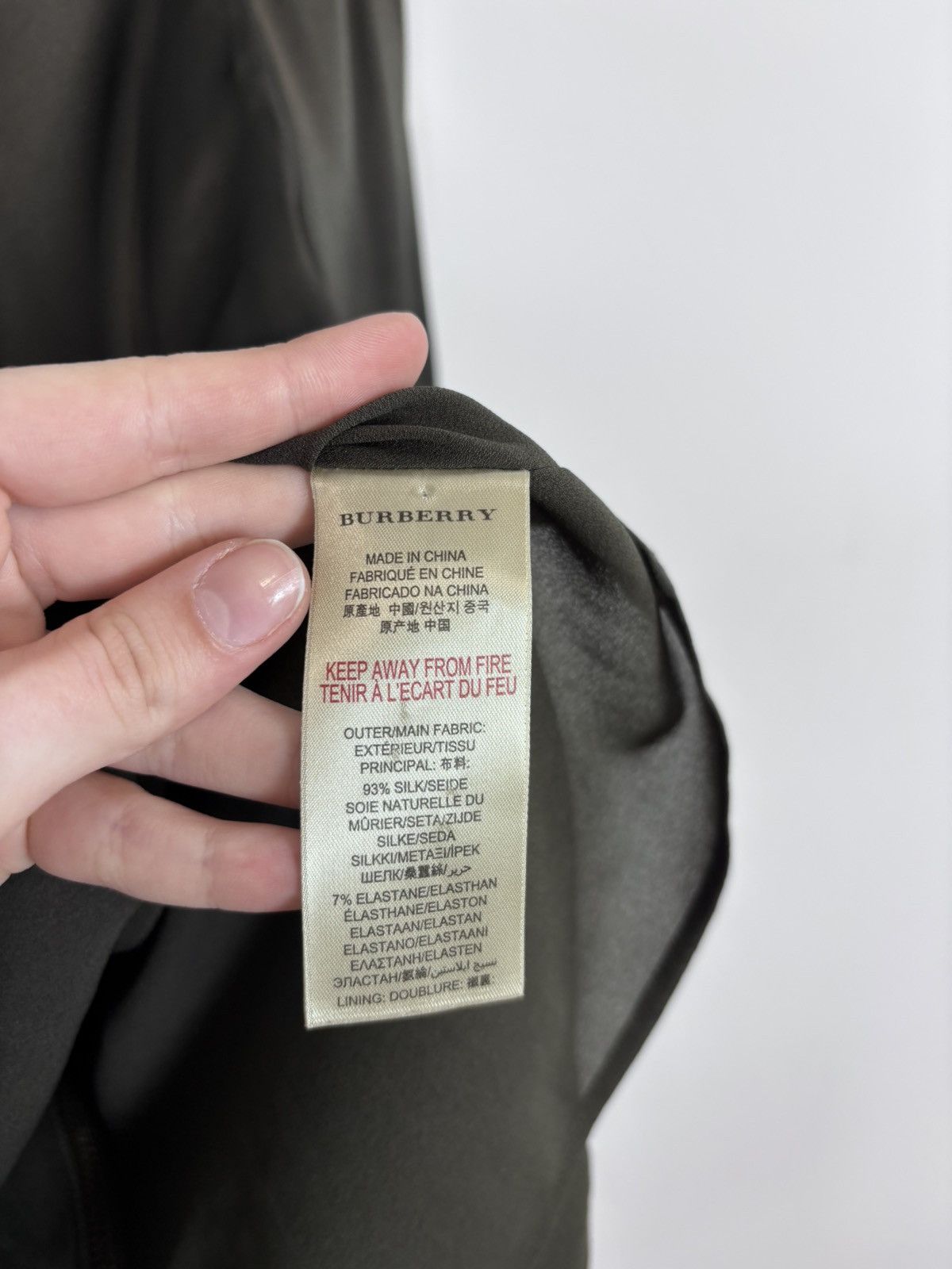 Burberry Burberry London Women’s Khaki Long Sleeve Blouse Top Size XS / US 0-2 / IT 36-38 - 16 Thumbnail
