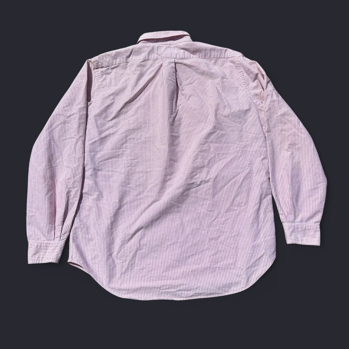 Ralph Lauren × Vintage VTG 90s Ralph Lauren Men's 16 Pink/White Pinstripe 34/35 Size US XL / EU 56 / 4 - 3 Thumbnail